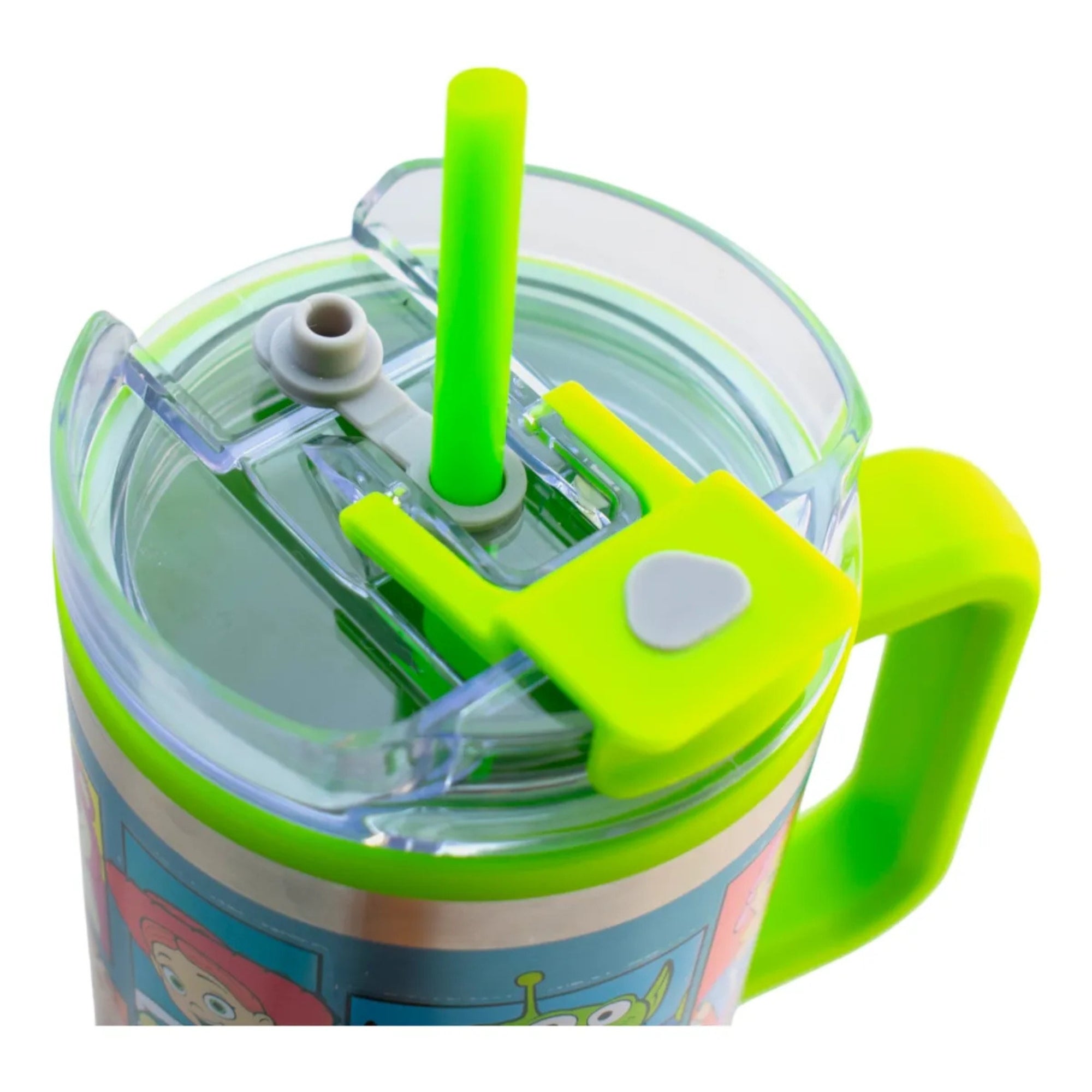 Termo de Acero Inoxidable con Doble Pared, Asa Y Popote Personajes 1.2 L