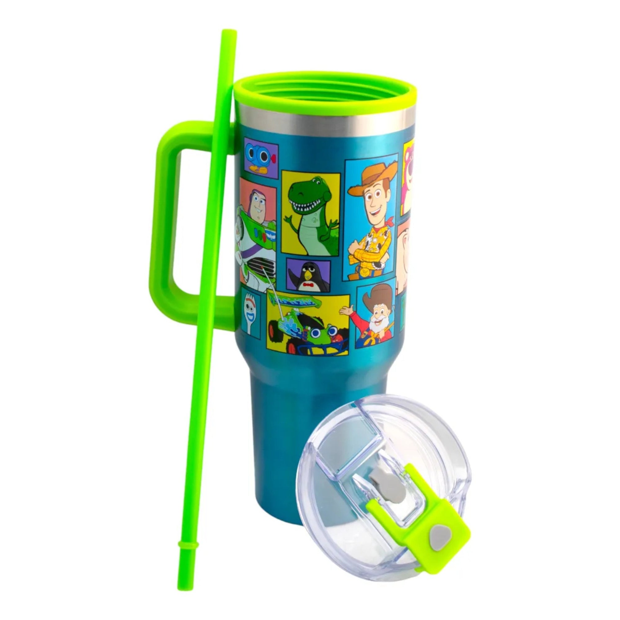 Termo de Acero Inoxidable con Doble Pared, Asa Y Popote Personajes 1.2 L