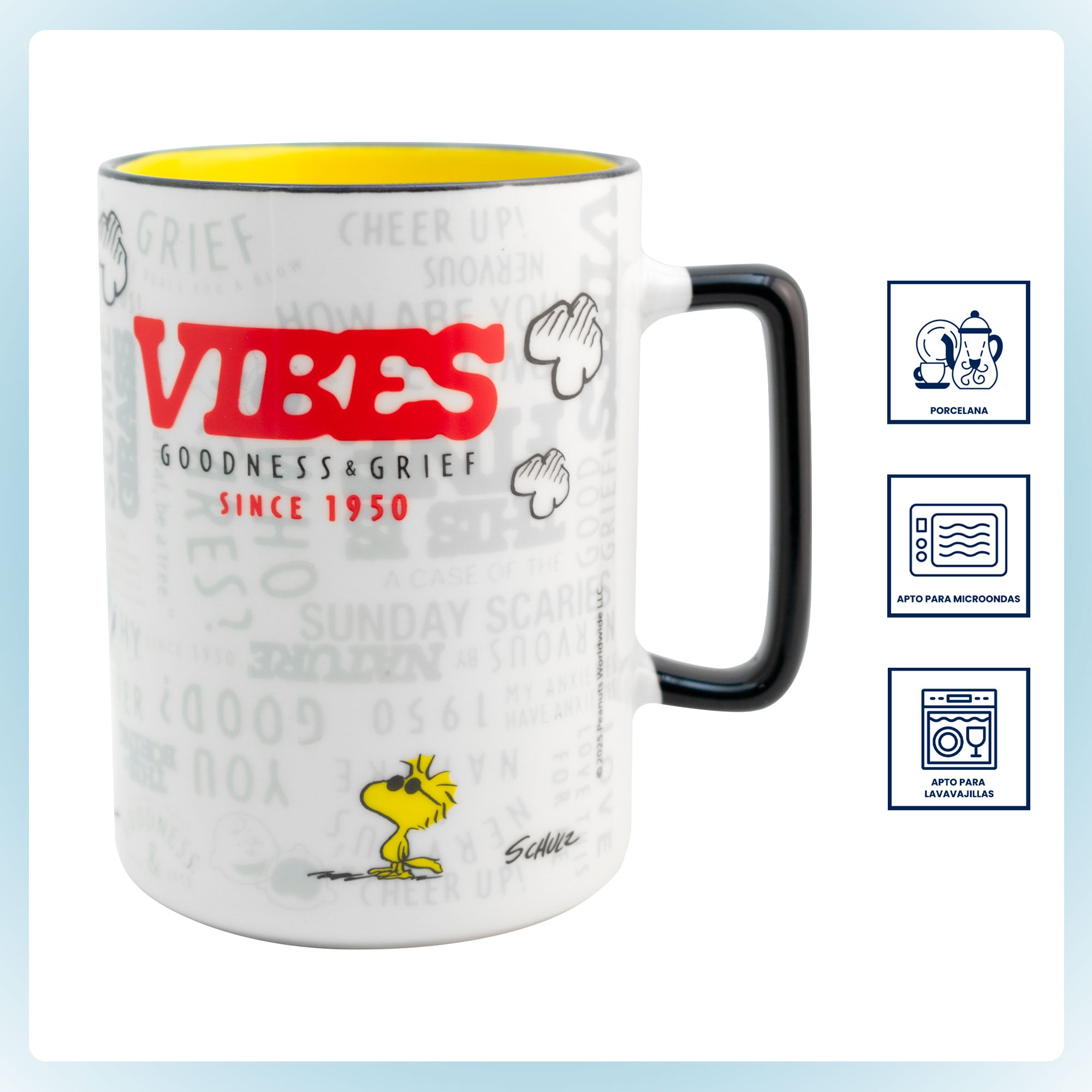 Taza de Porcelana con Interior Bitono Snoopy 405ml