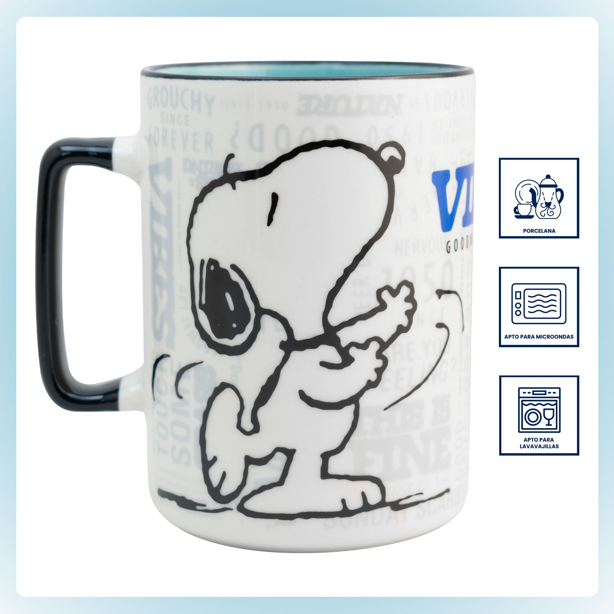 Taza de Porcelana con Interior Bitono Snoopy 405ml