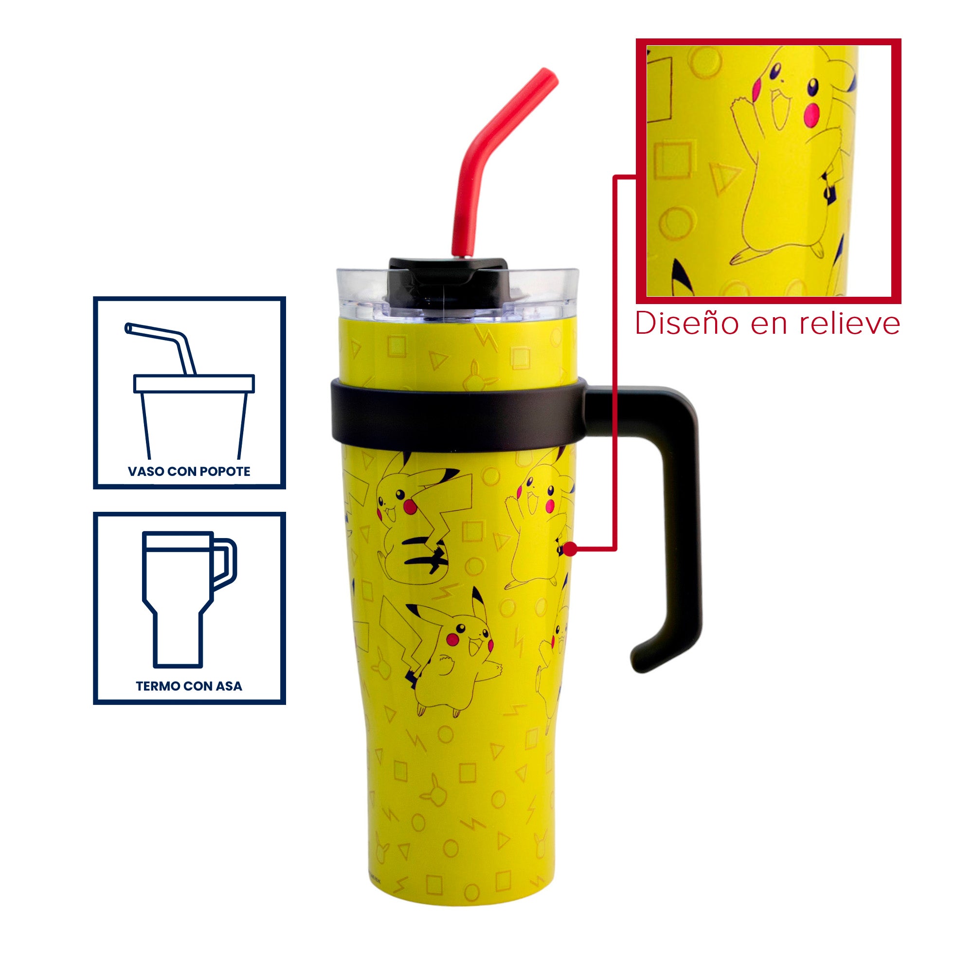 Termo de Acero Inoxidable con Doble Pared Tapa Doble Personajes 1.2 Litros