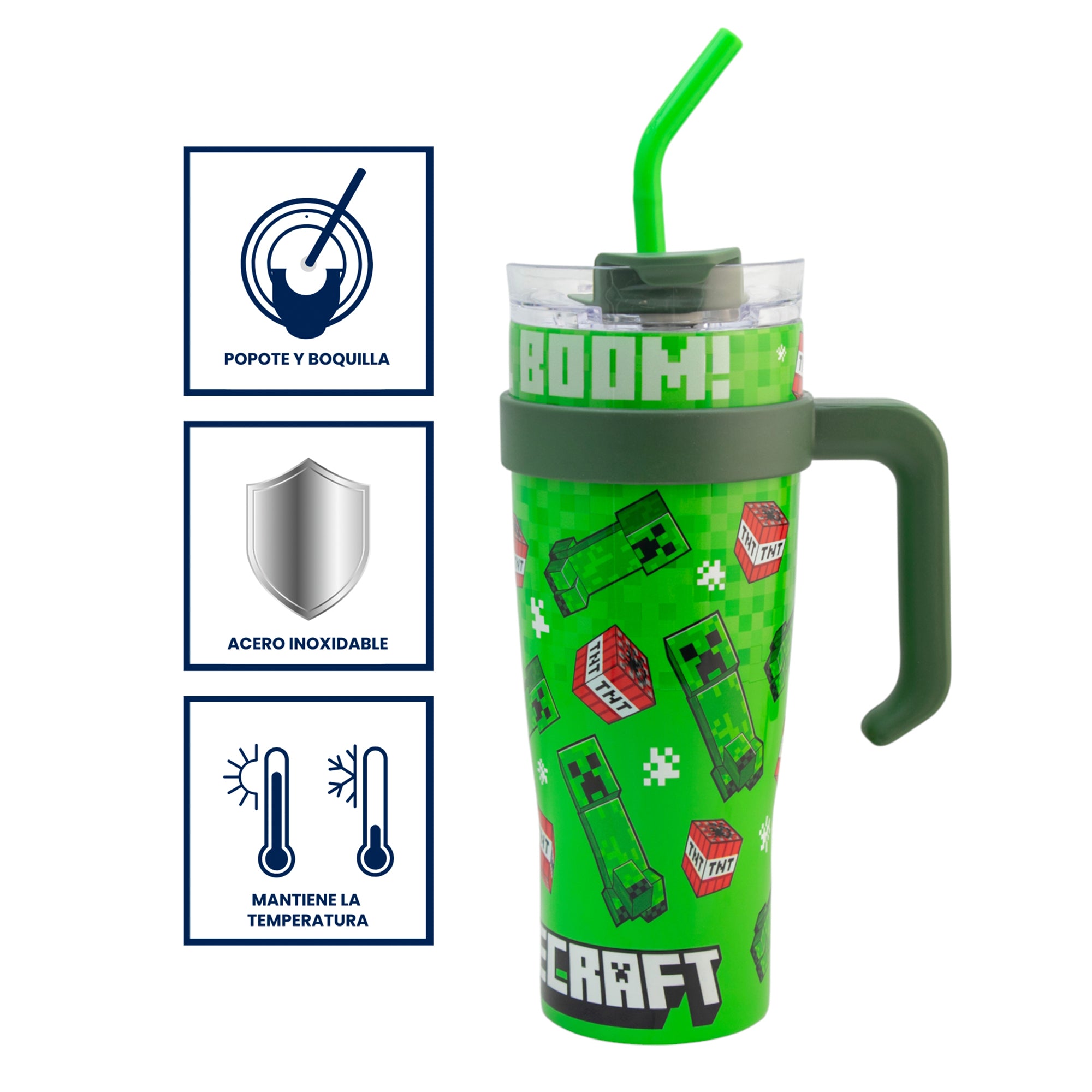 Termo de Acero Inoxidable con Doble Pared Tapa Doble Personajes 1.2 Litros