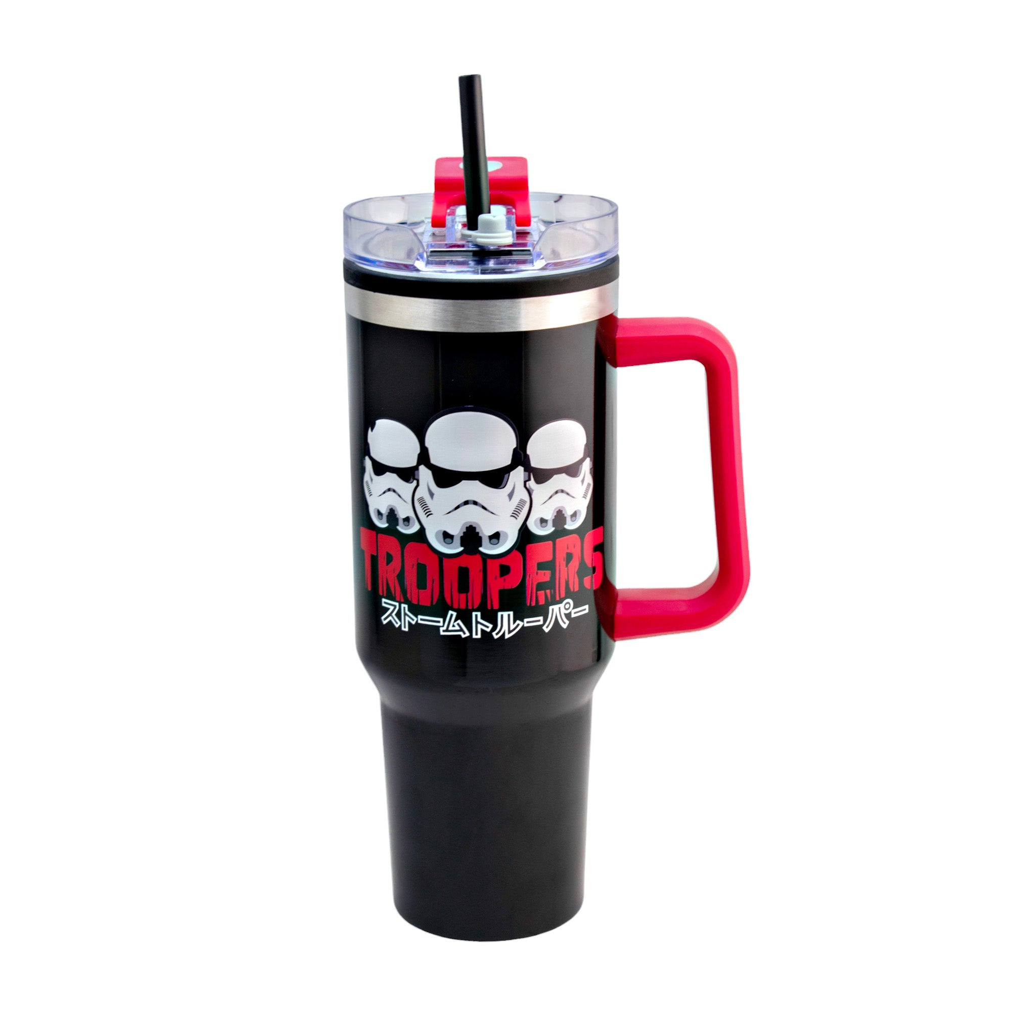 Termo de Acero Inoxidable con Doble Pared, Asa Y Popote Personajes 1.2 L