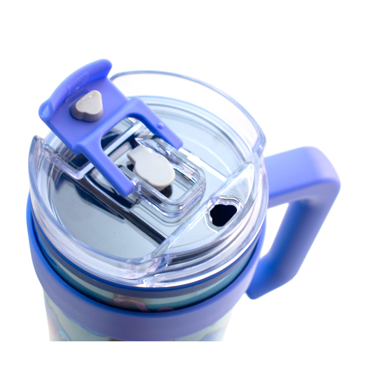 Termo de Acero Inoxidable con Doble Pared, Tapa Doble y Popote Distintos Personajes 1.2 Lt