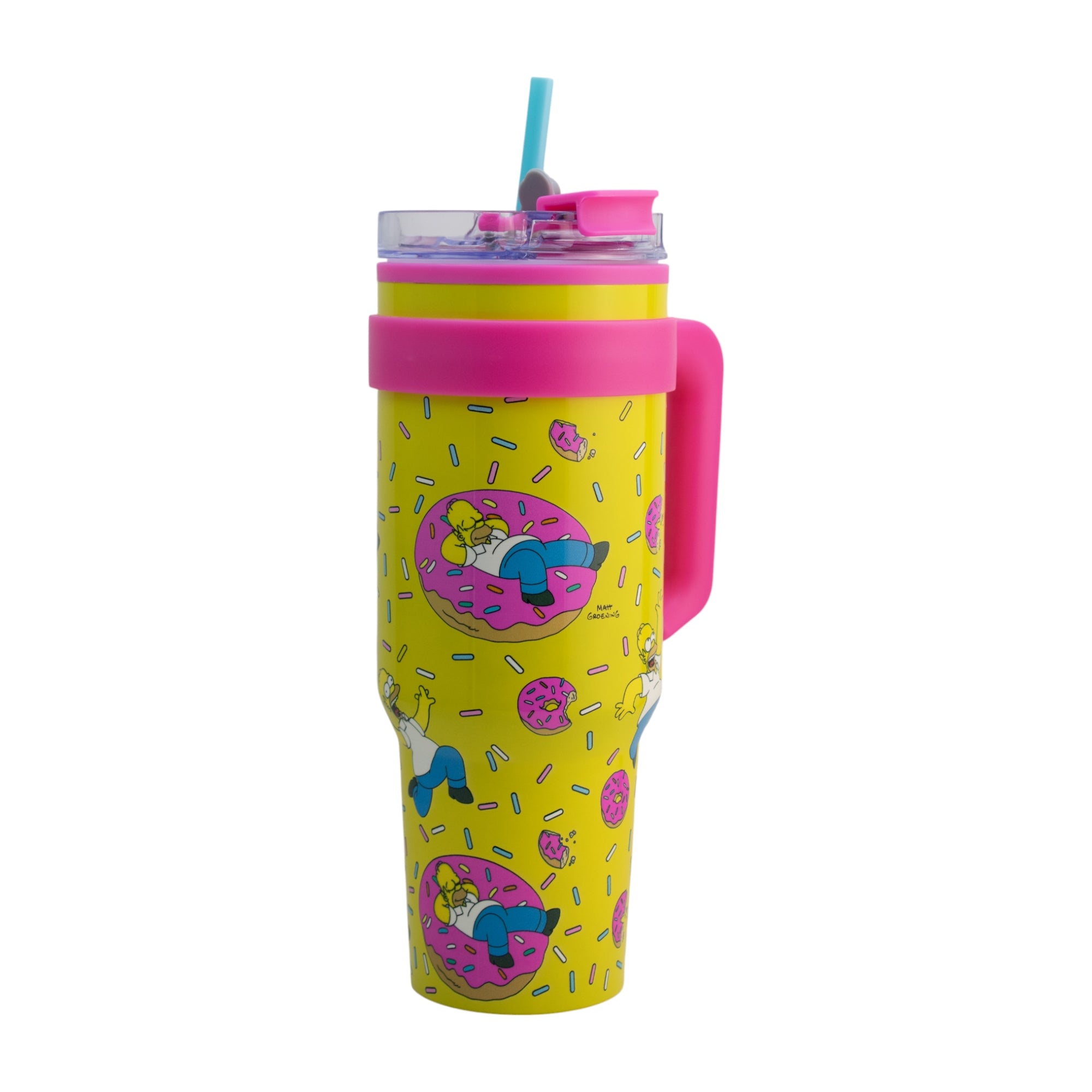 Termo de Acero Inoxidable con Doble Pared, Tapa Doble y Popote Distintos Personajes 1.2 Lt