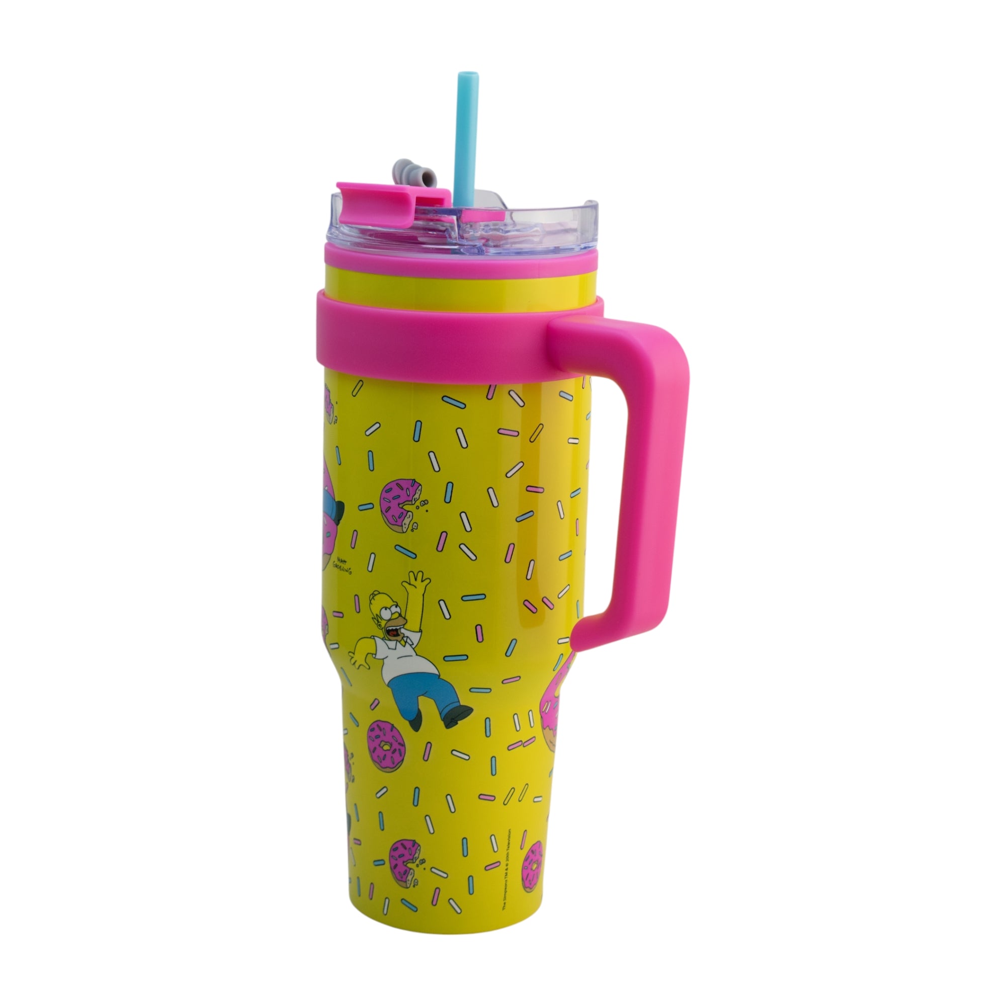 Termo de Acero Inoxidable con Doble Pared, Tapa Doble y Popote Distintos Personajes 1.2 Lt