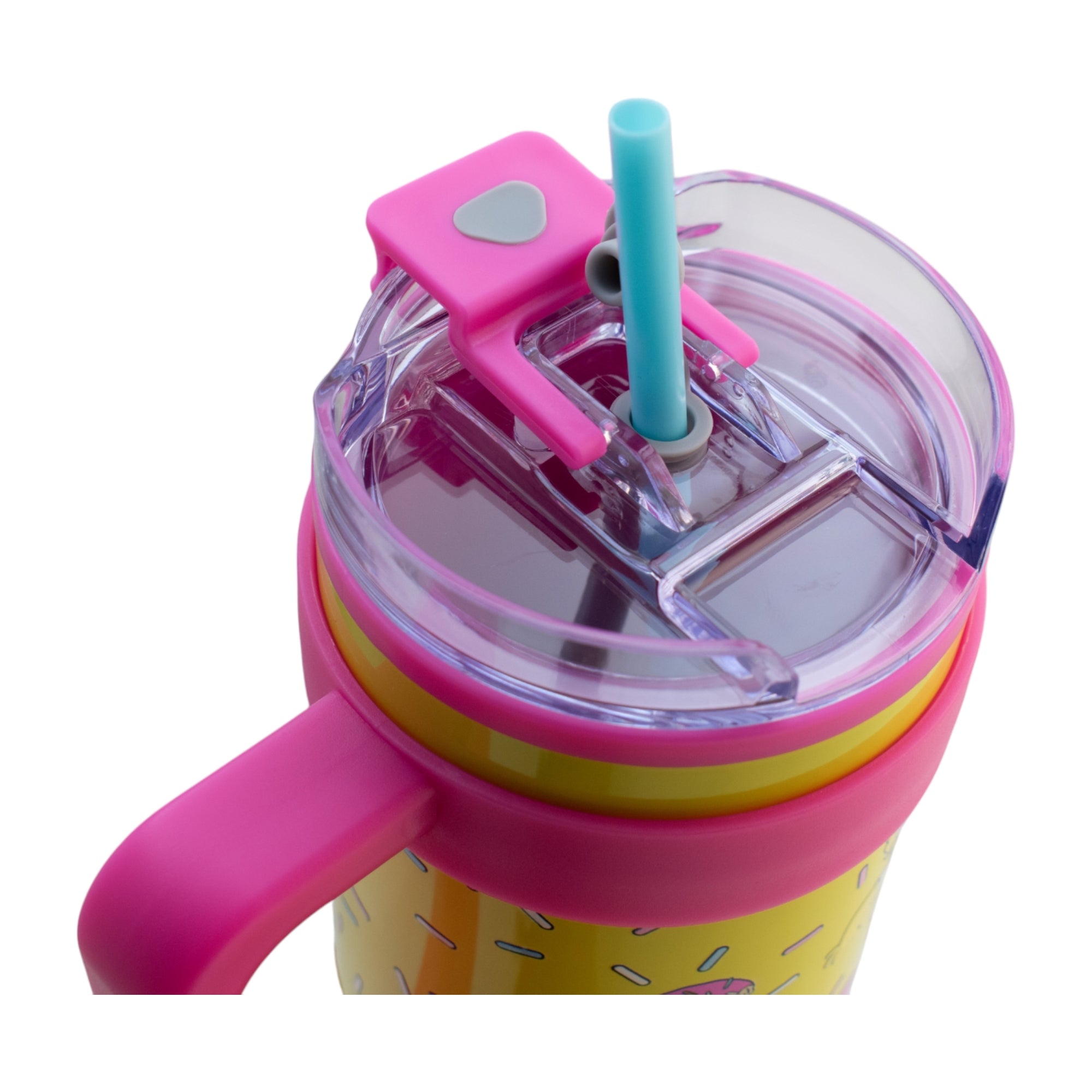Termo de Acero Inoxidable con Doble Pared, Tapa Doble y Popote Distintos Personajes 1.2 Lt