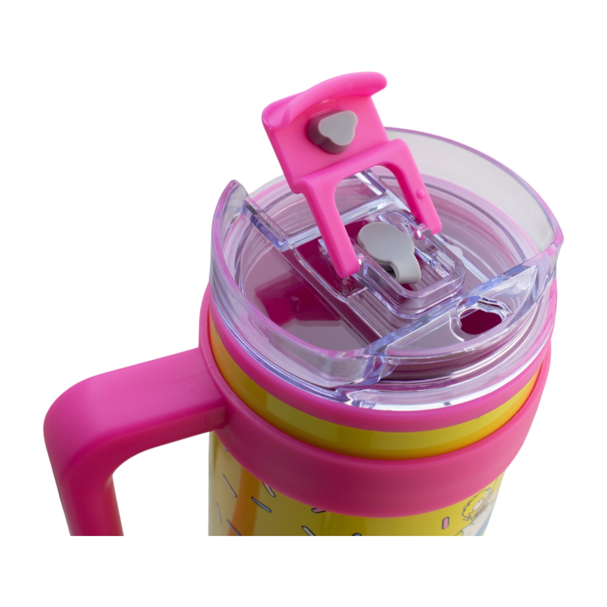 Termo de Acero Inoxidable con Doble Pared, Tapa Doble y Popote Distintos Personajes 1.2 Lt