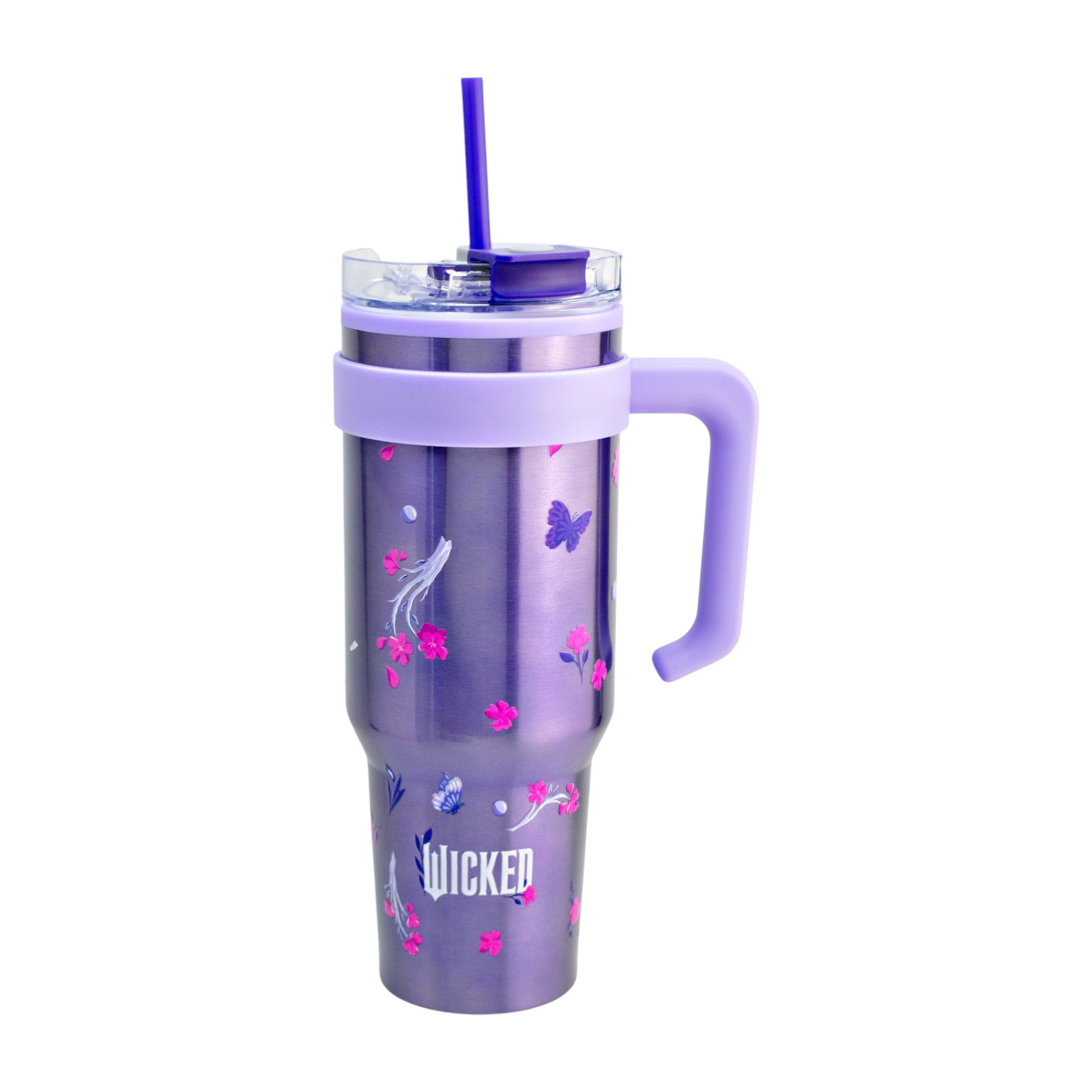 Termo de Acero Inoxidable con Doble Pared, Tapa Doble y Popote Distintos Personajes 1.2 Lt
