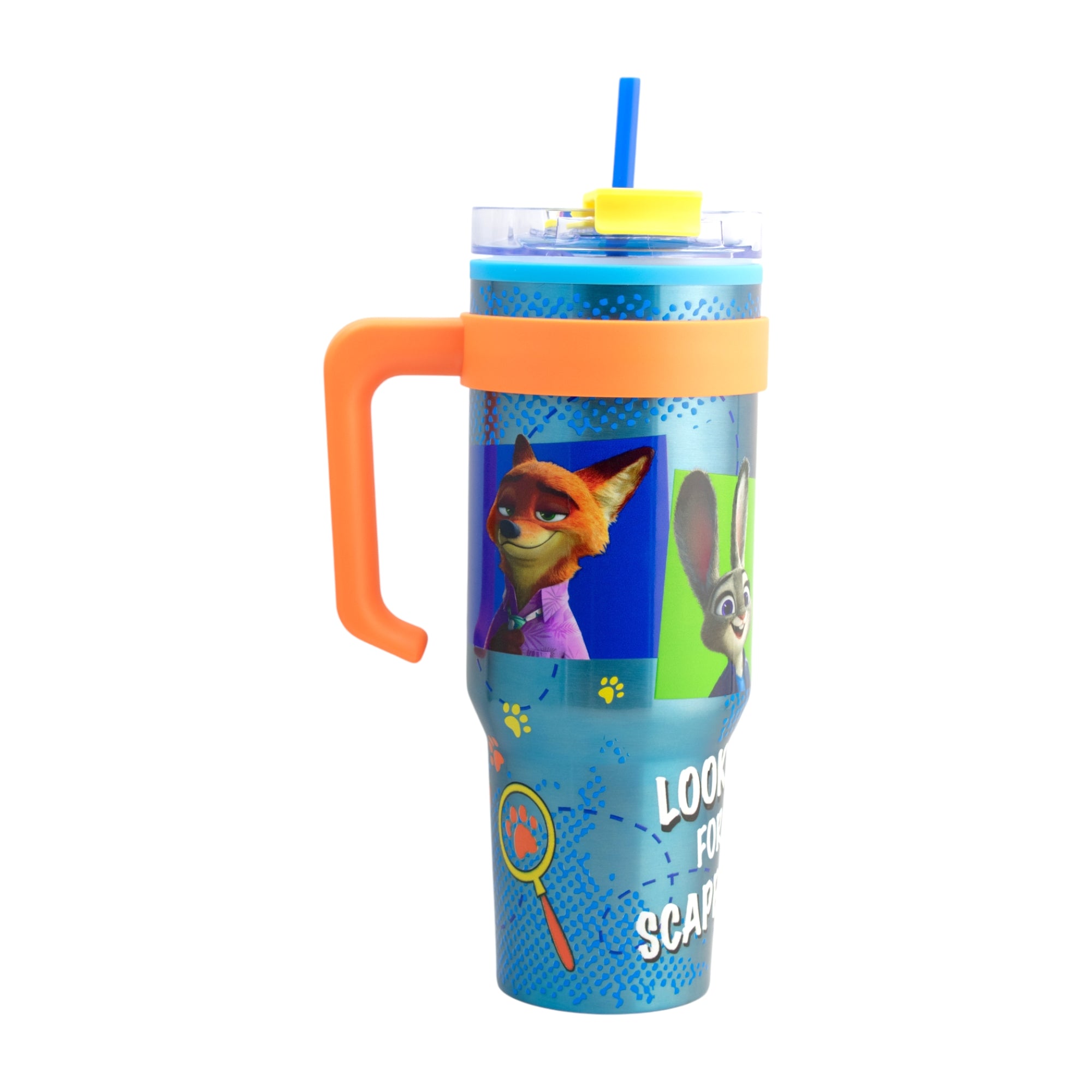 Termo de Acero Inoxidable con Doble Pared, Tapa Doble y Popote Distintos Personajes 1.2 Lt