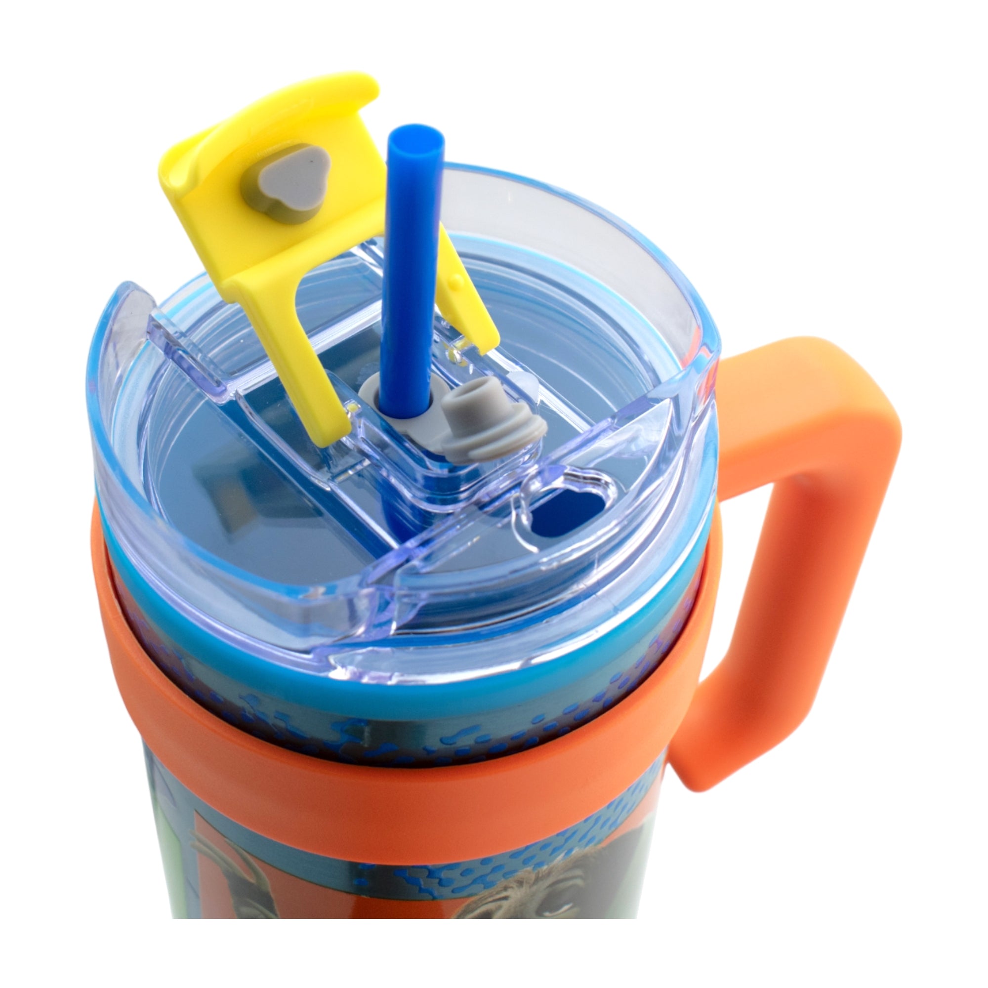 Termo de Acero Inoxidable con Doble Pared, Tapa Doble y Popote Distintos Personajes 1.2 Lt