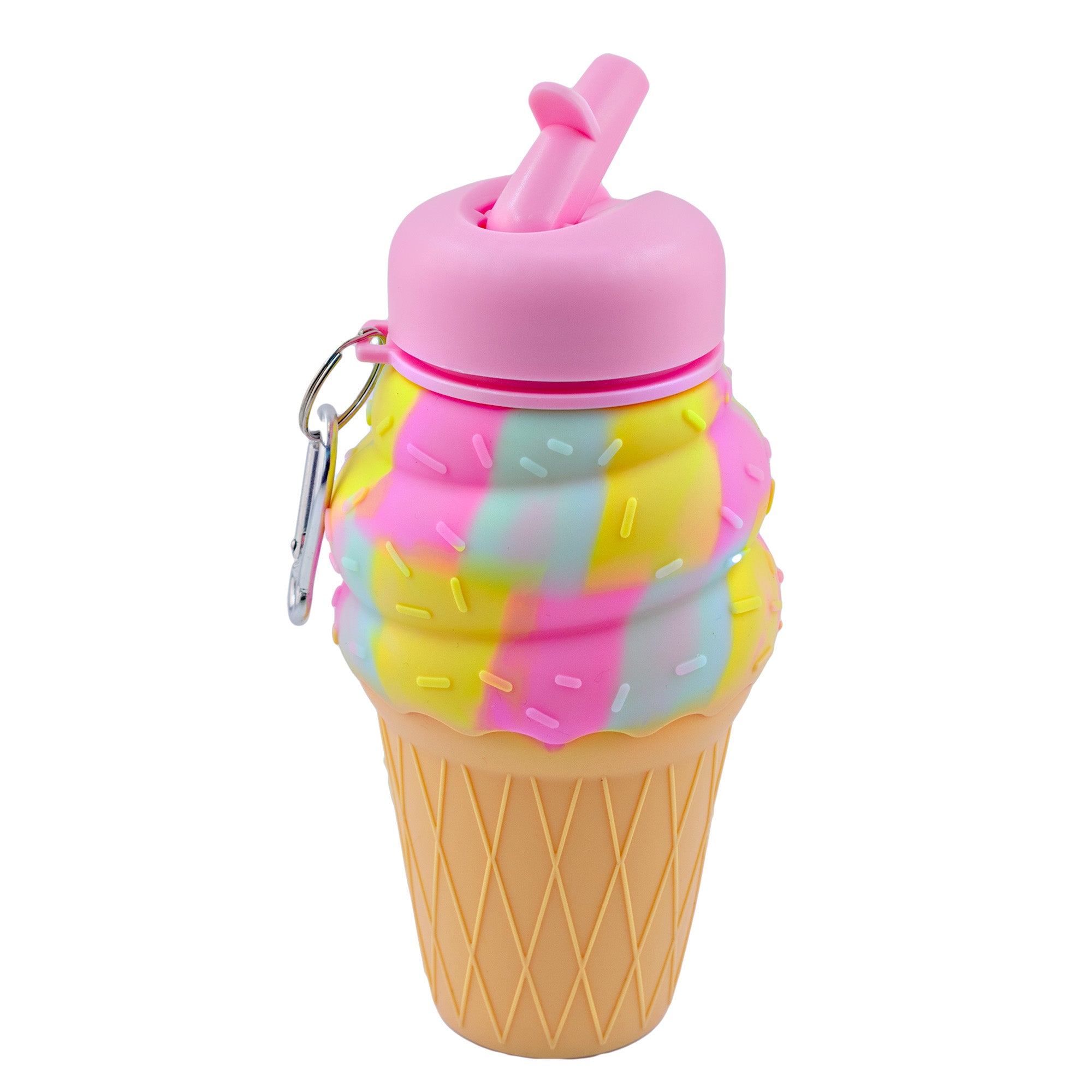 Botella de Silicon Expandible Top Choice en Forma de Helado Arcoíris 550ml