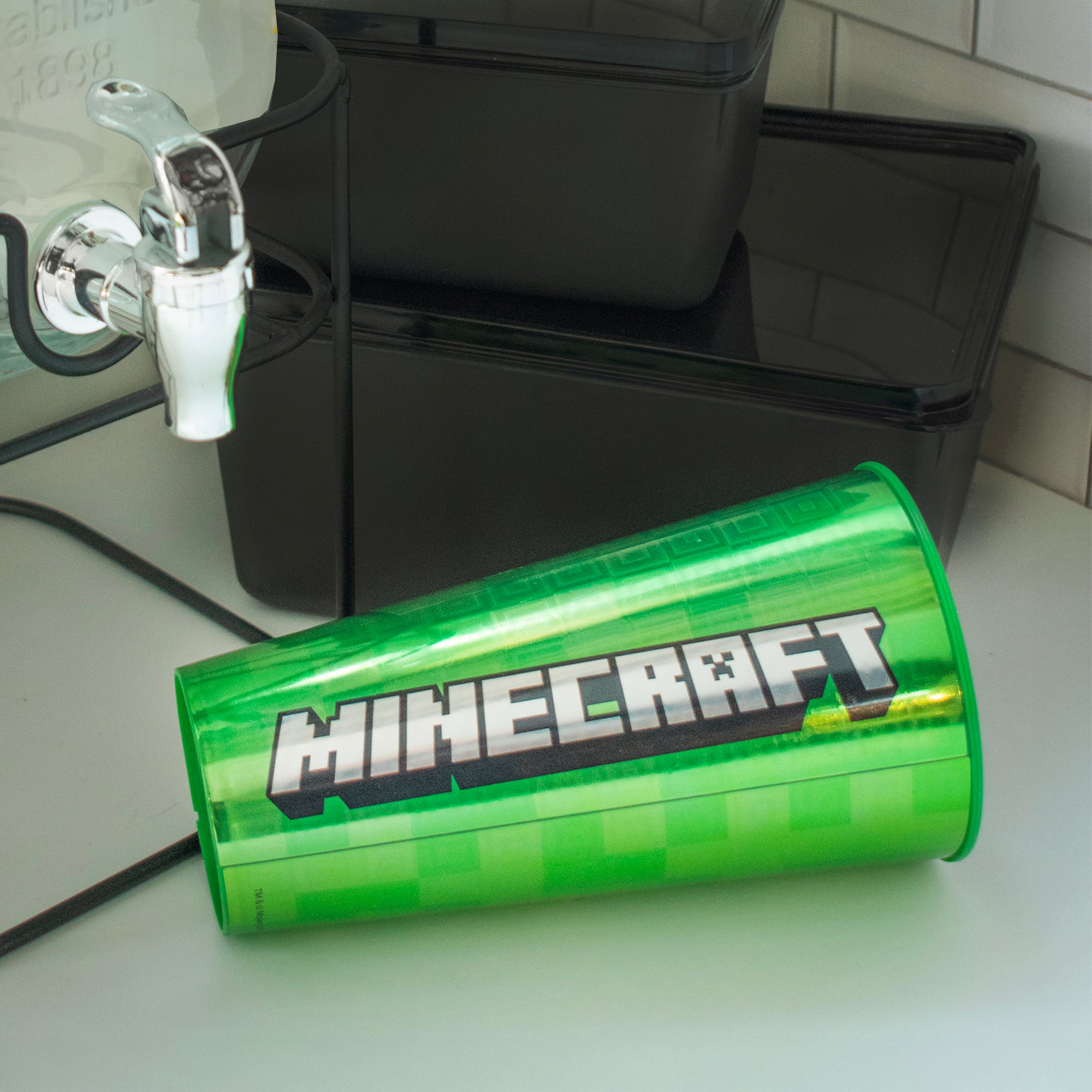 Vaso de Plástico Metalizado Minecraft 700ml