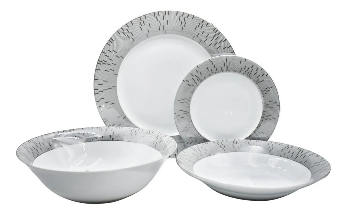 Vajilla de Porcelana Kaiser Platino 47 piezas