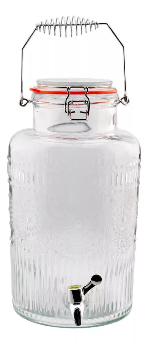 Top Choice Dispensador De Bebidas 6 L Vitrolero Con Relieve Tapa Acero