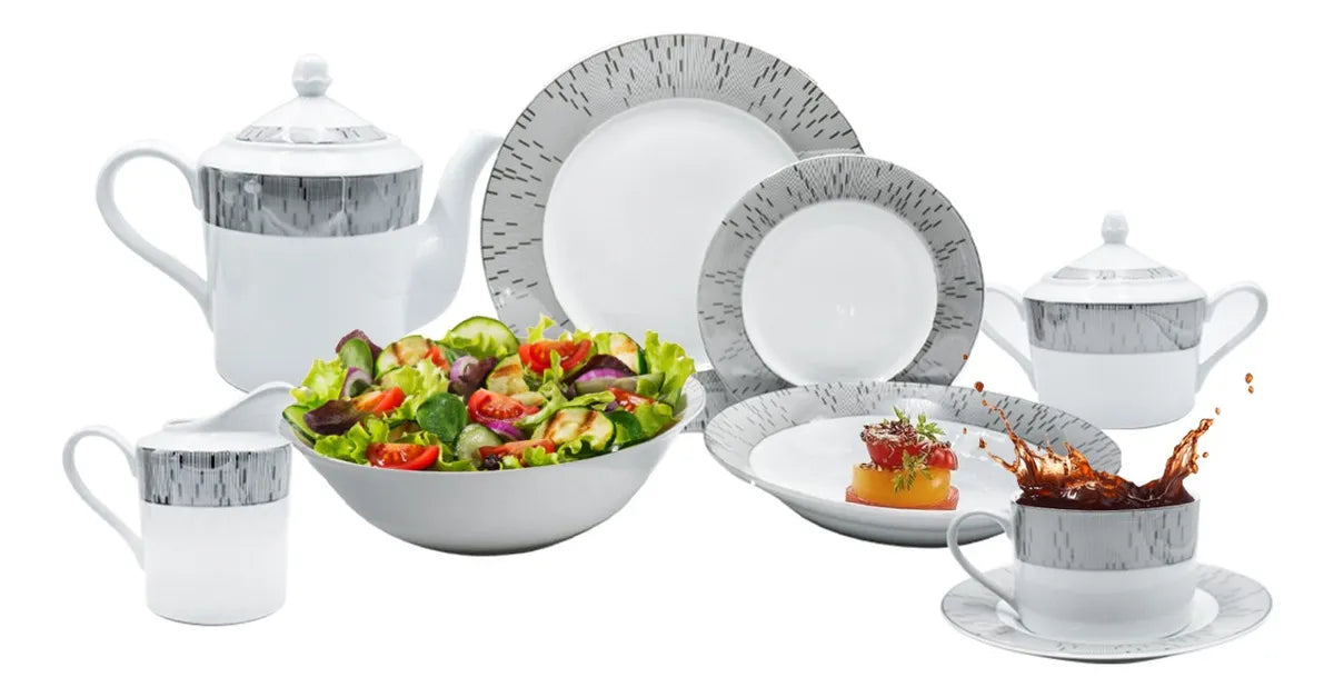 Vajilla de Porcelana Kaiser Platino 47 piezas