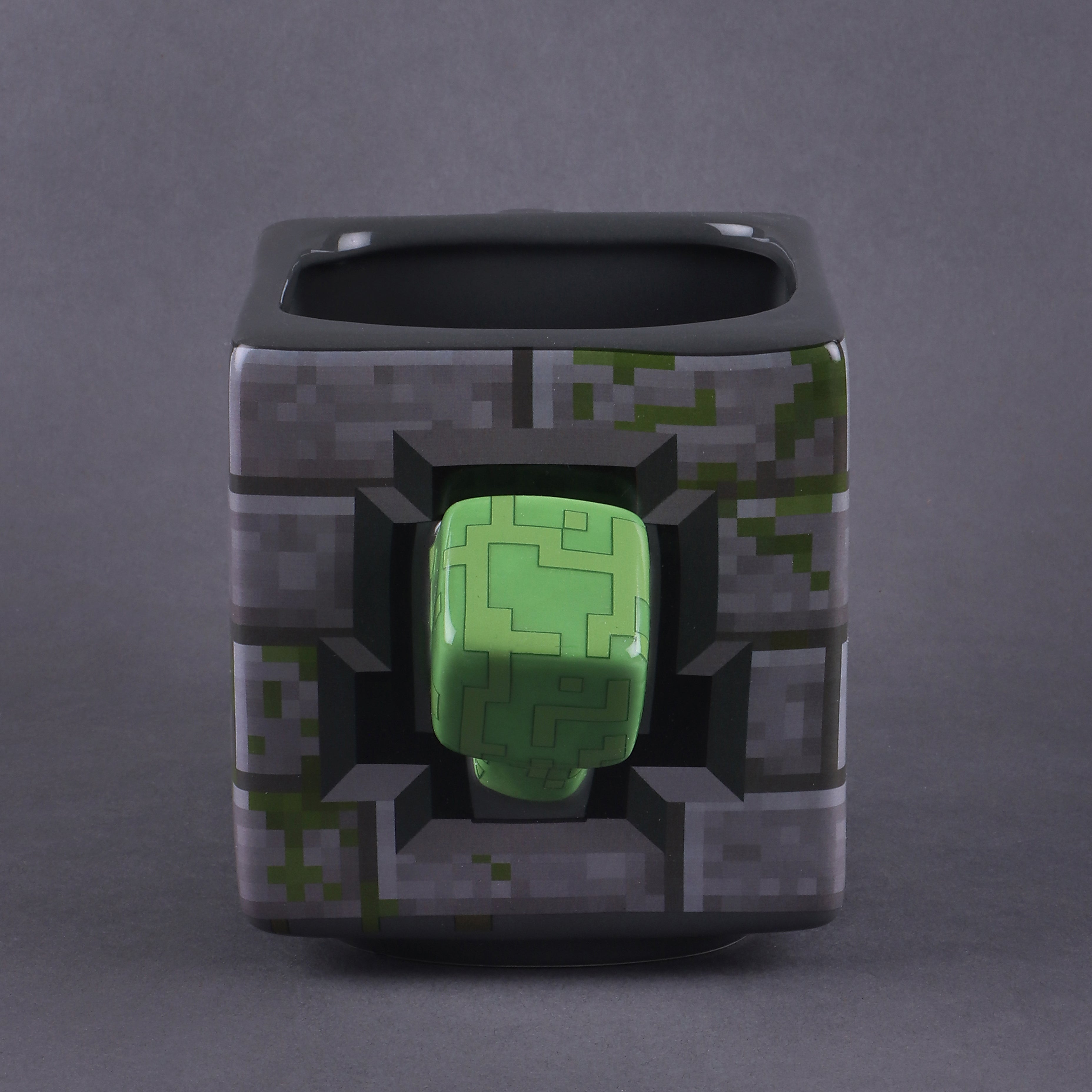 Taza de Cerámica 3d Cubo Minecraft Creeper 620ml
