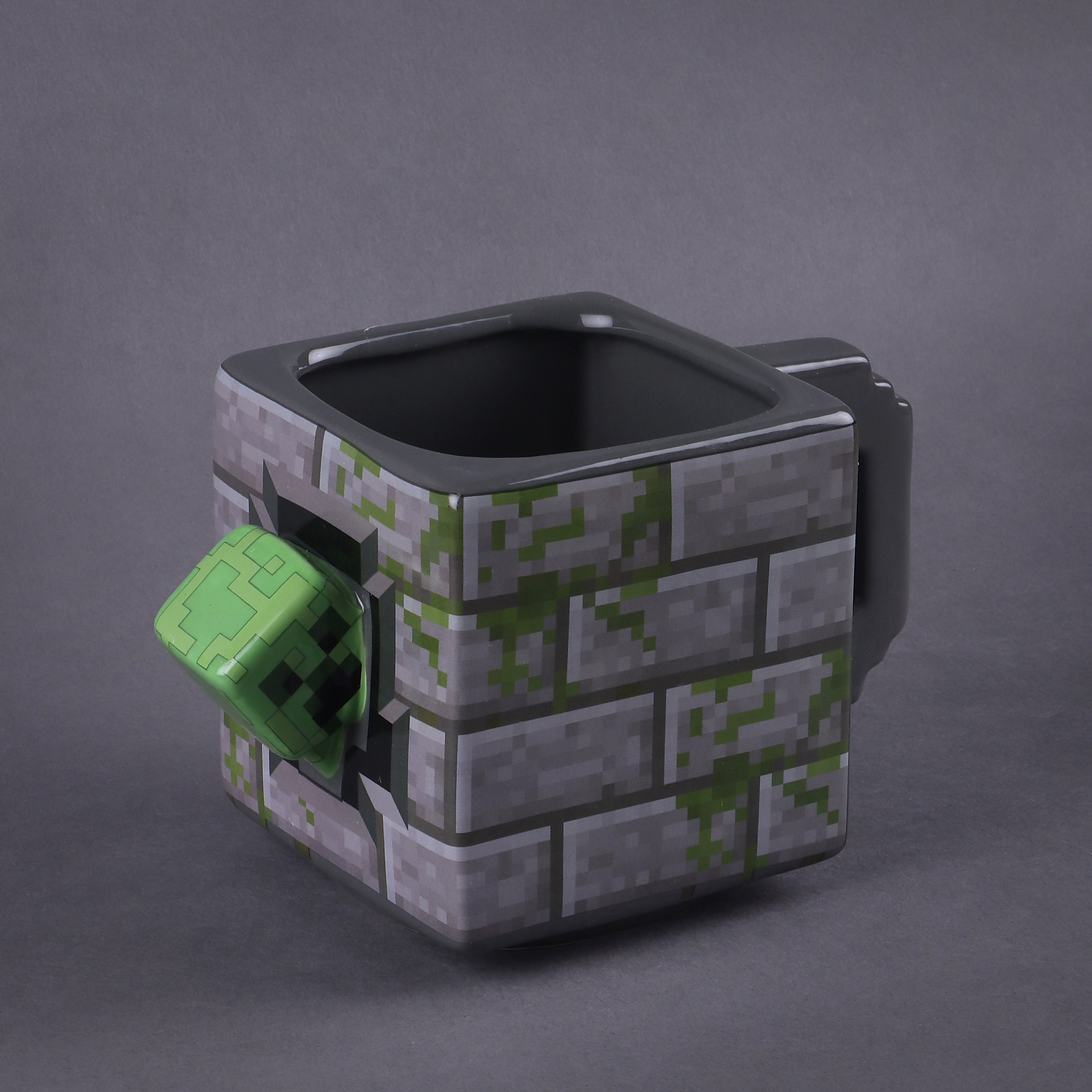 Taza de Cerámica 3d Cubo Minecraft Creeper 620ml