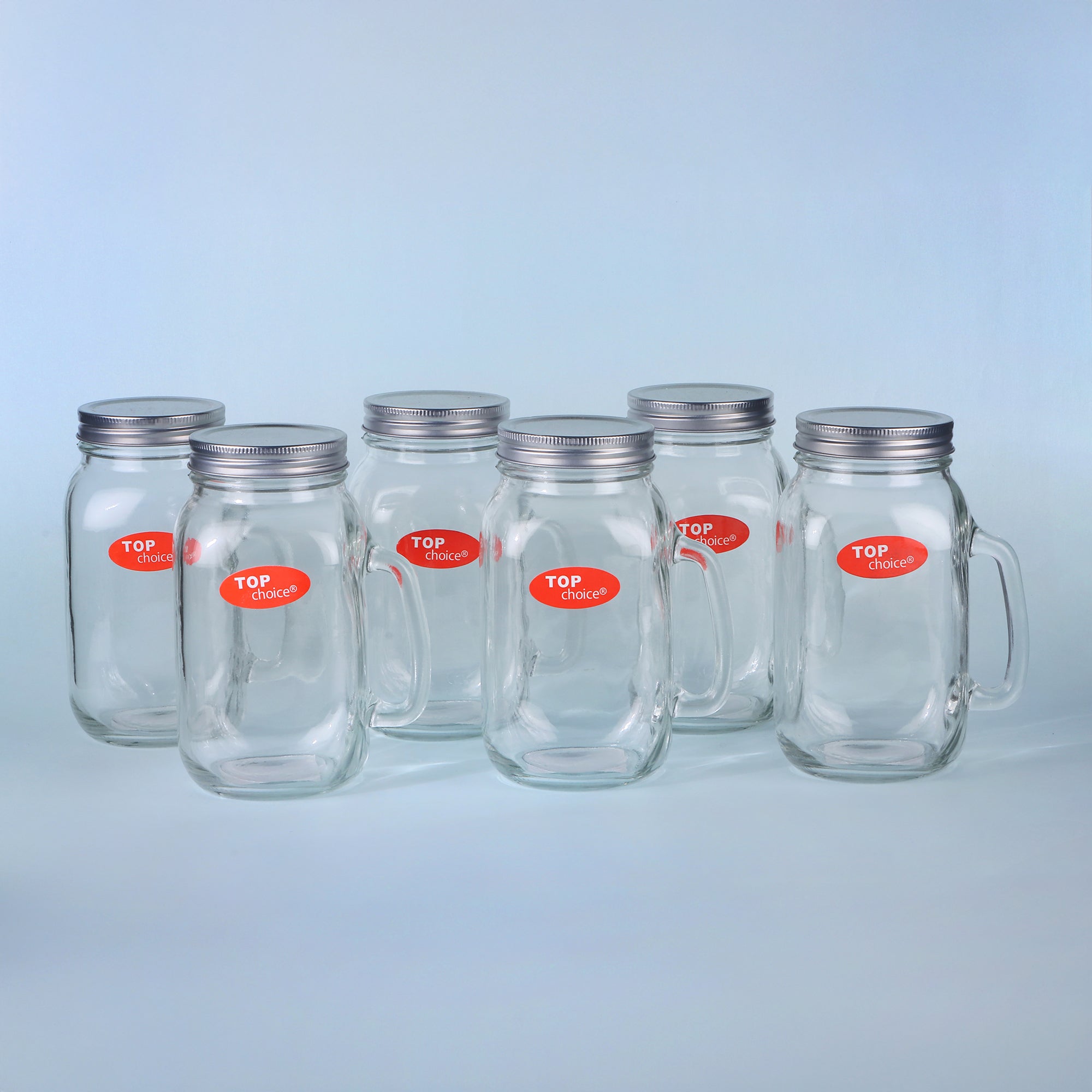 Juego de Frascos de Vidrio con Tapa Top Choice Mason Jar 1Lt 2/6/12pzs