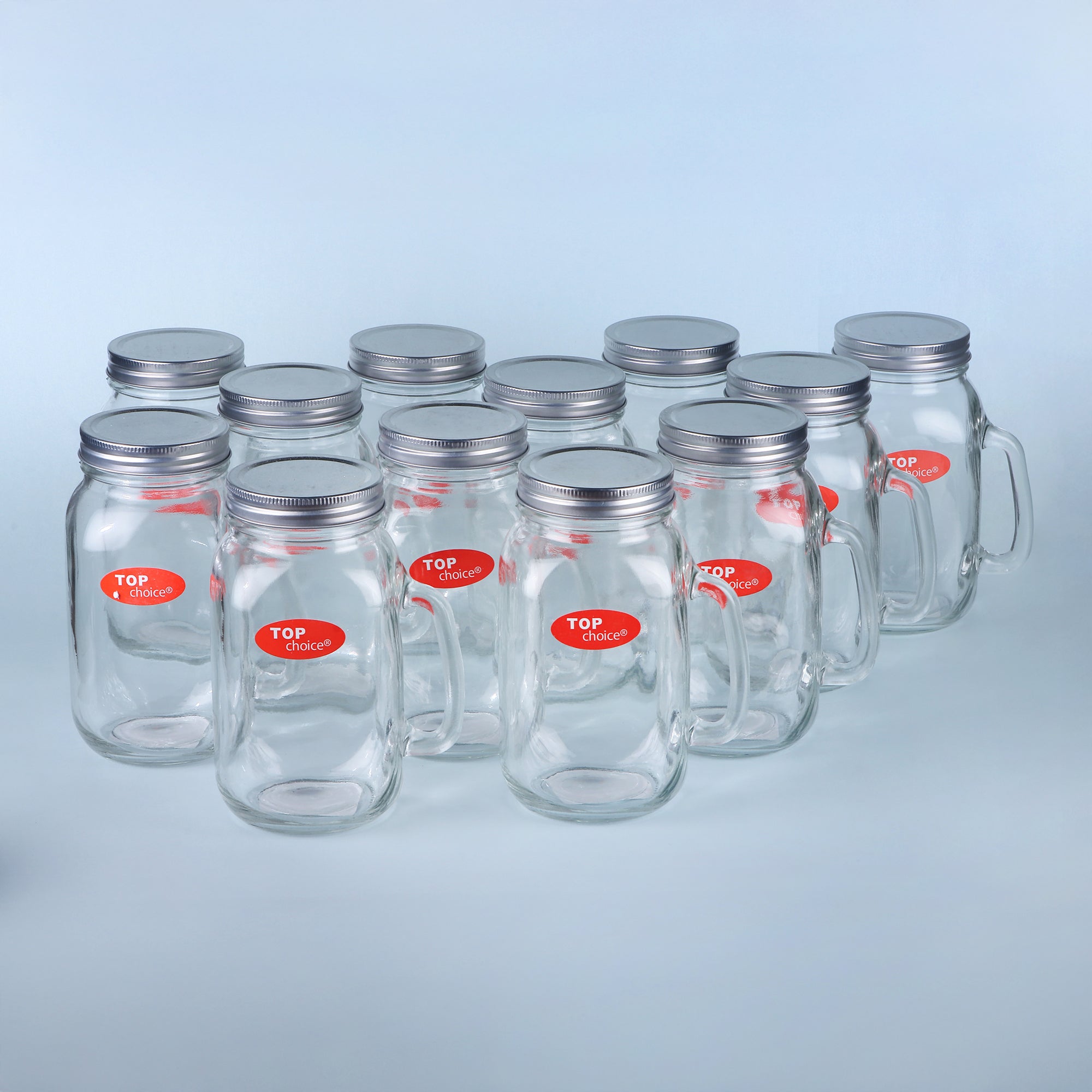 Juego de Frascos de Vidrio con Tapa Top Choice Mason Jar 1Lt 2/6/12pzs