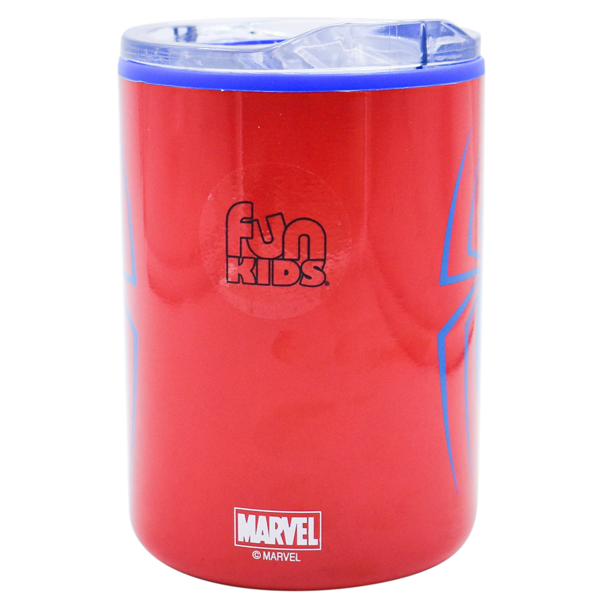 Termo Vaso Doble Pared Rojo Tapa deslizable Fun kids Disney Marvel Spiderman Hombre Araña 350ml