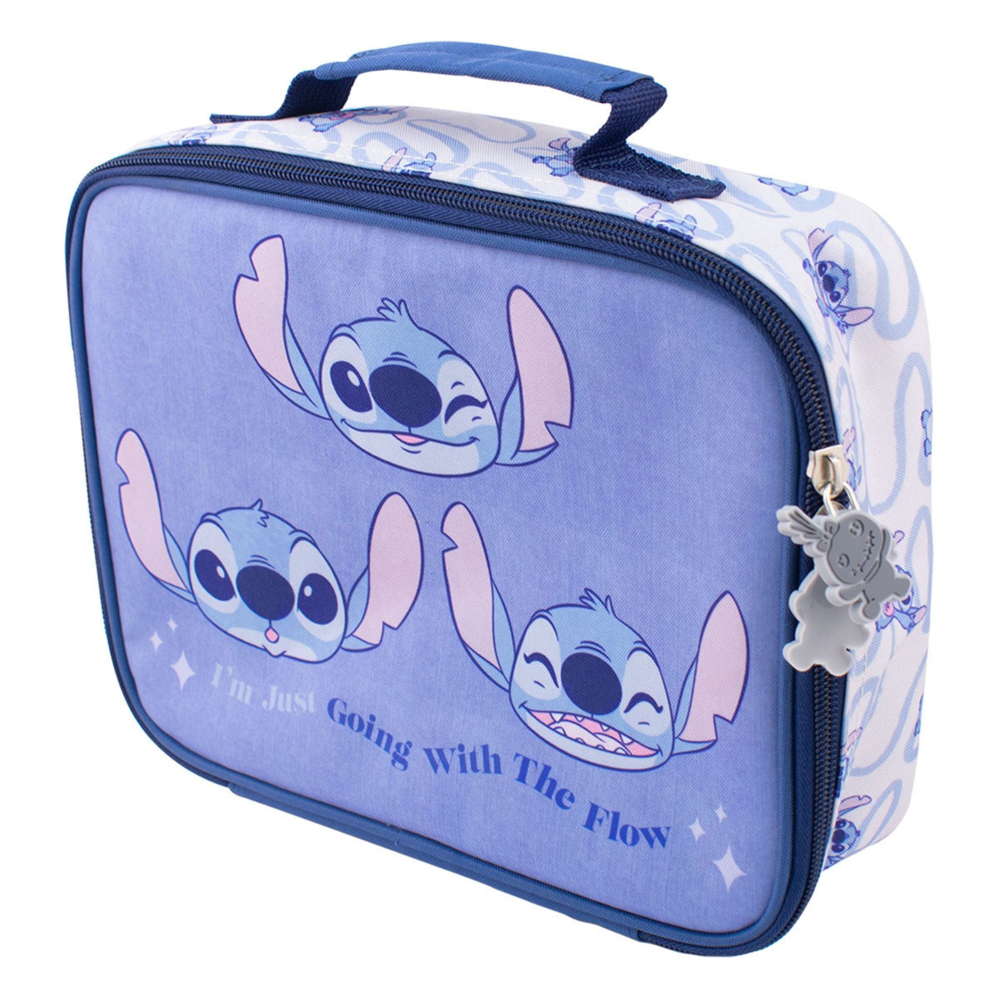 Lonchera Termica de Mano Azul Mezclilla Fun Kids Disney Clasico Stitch Poliester