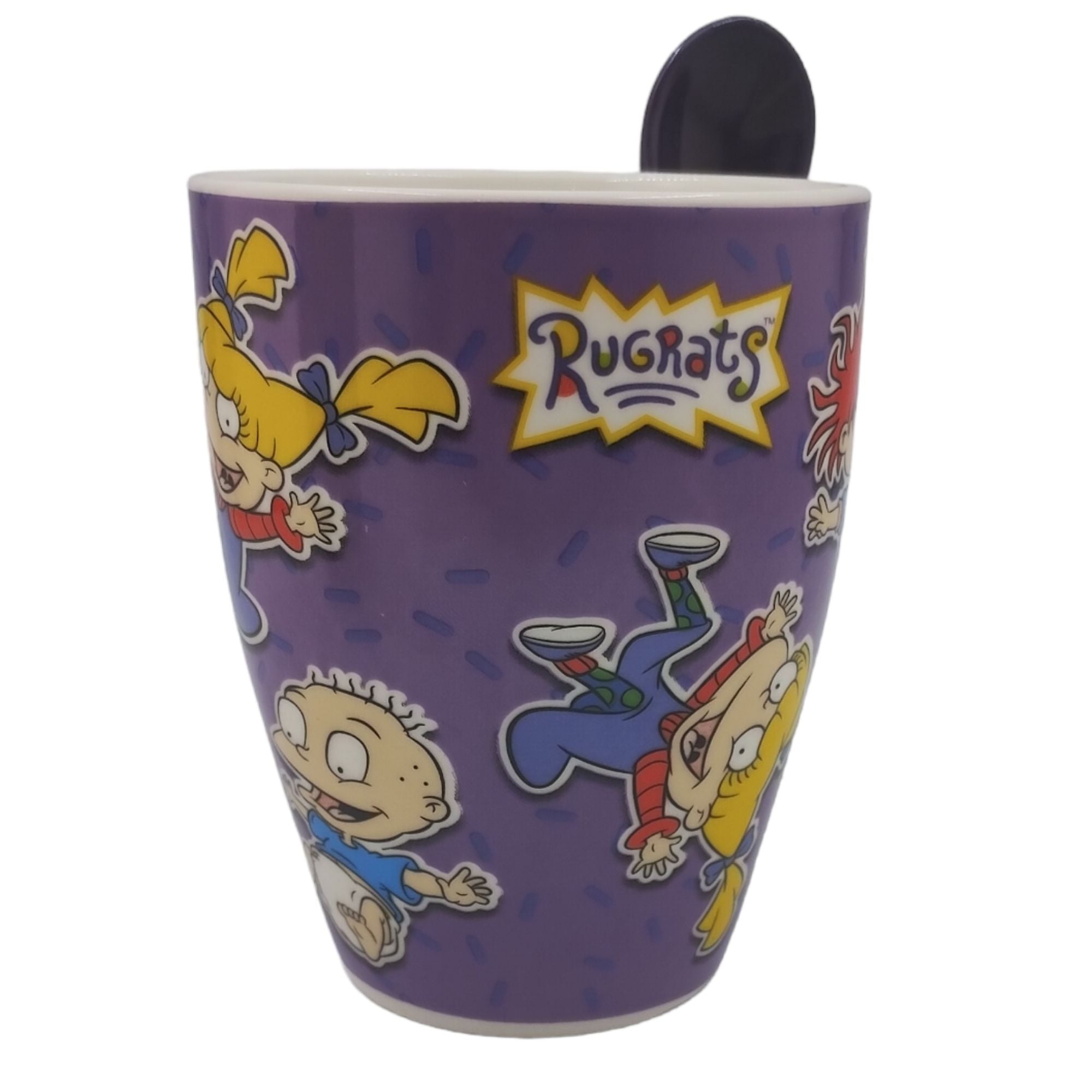 Set Duo Juego Taza con Cuchara Fun Kids Nickelodeon Rugrats Reptar Porcelana 310ml 2pzas