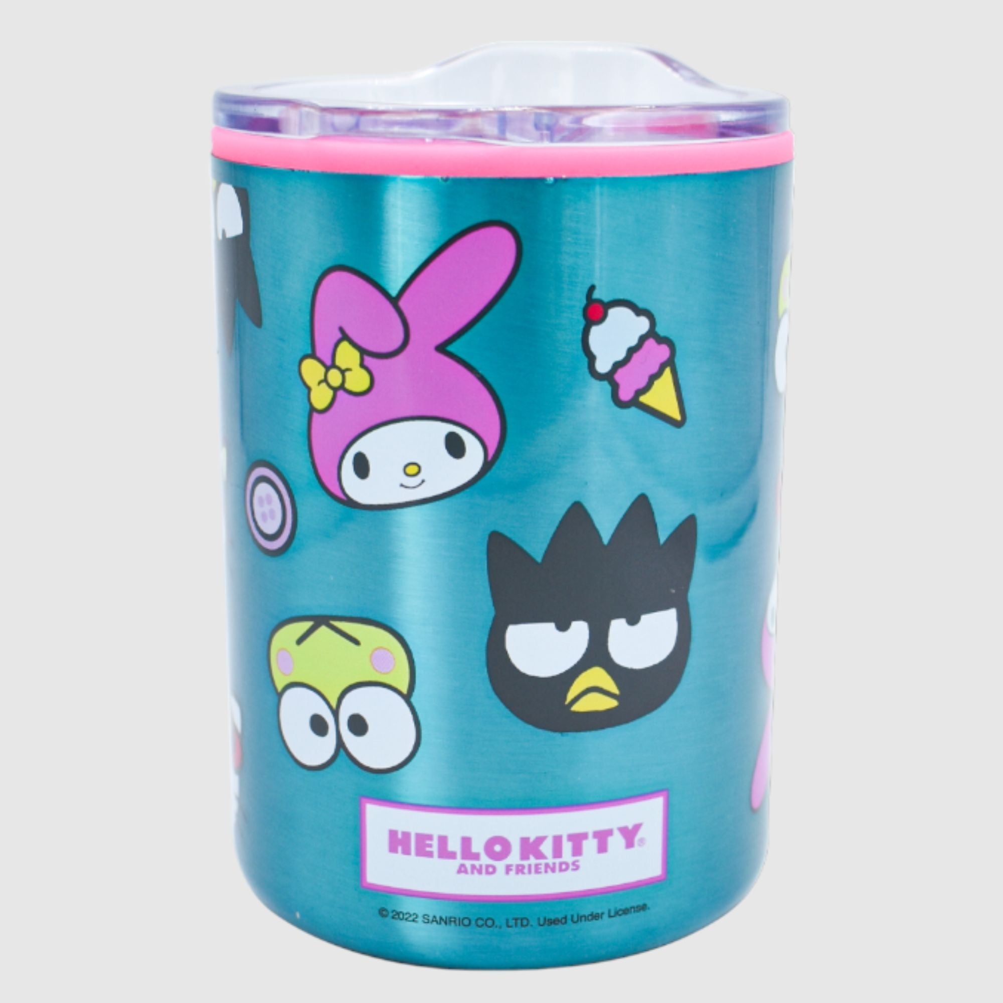Termo Corto Doble Pared con Tapa Transparente Fun Kids Sanrio Hello Kitty & Friends 350ml