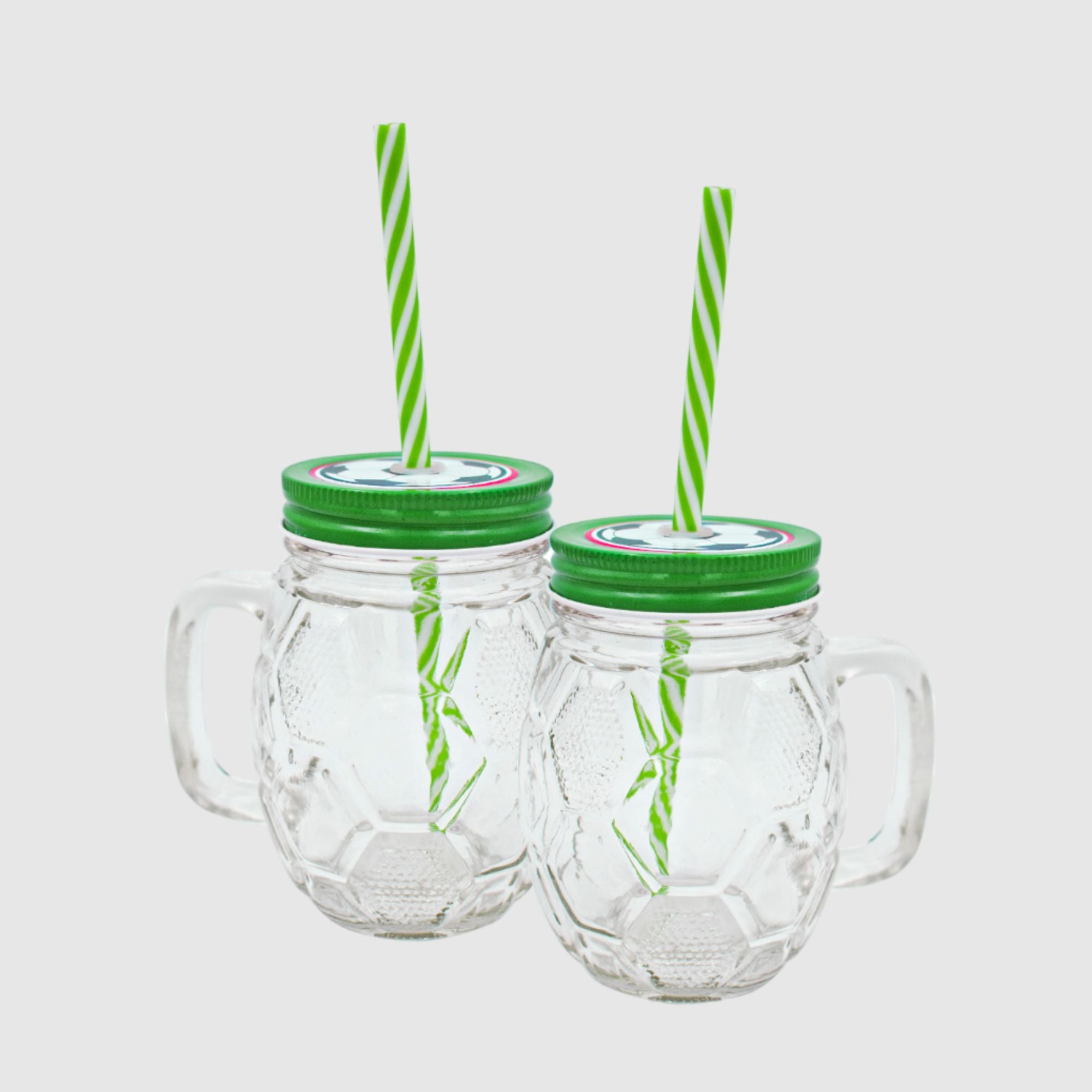 Vasos Tarros Mason Jar Top Choice Futbol Fiesta Vidrio 450ml 12 pzas