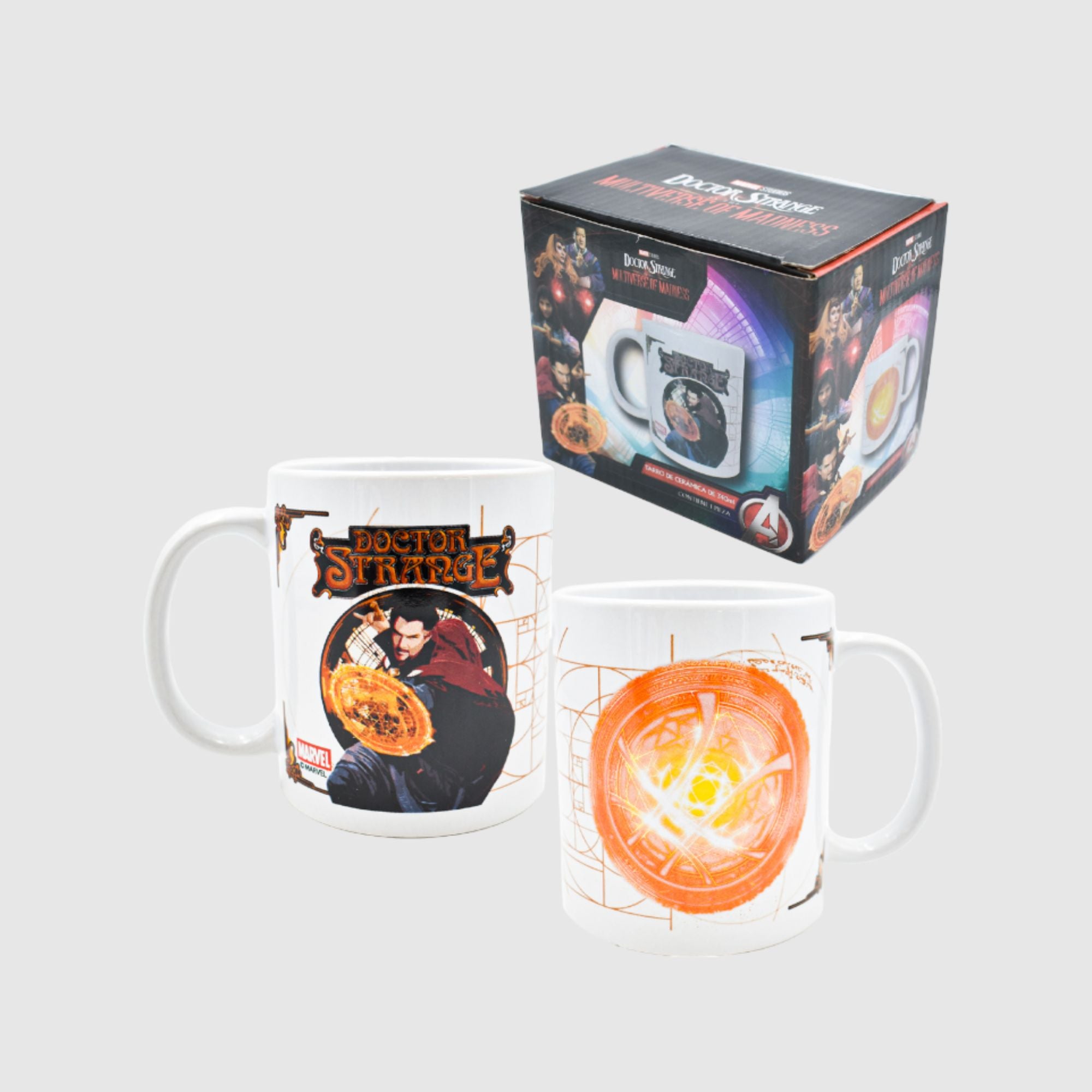 Taza Con Caja de Regalos Fun Kids Disney Marvel Dr Strange Ceramica 340ml