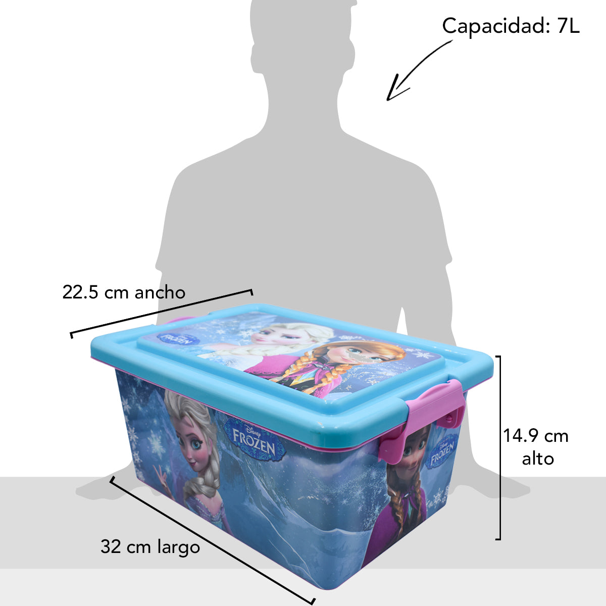 Contenedor Baul Jueguetero Fun Kids Organizador Frozen Disney Plastico 7l