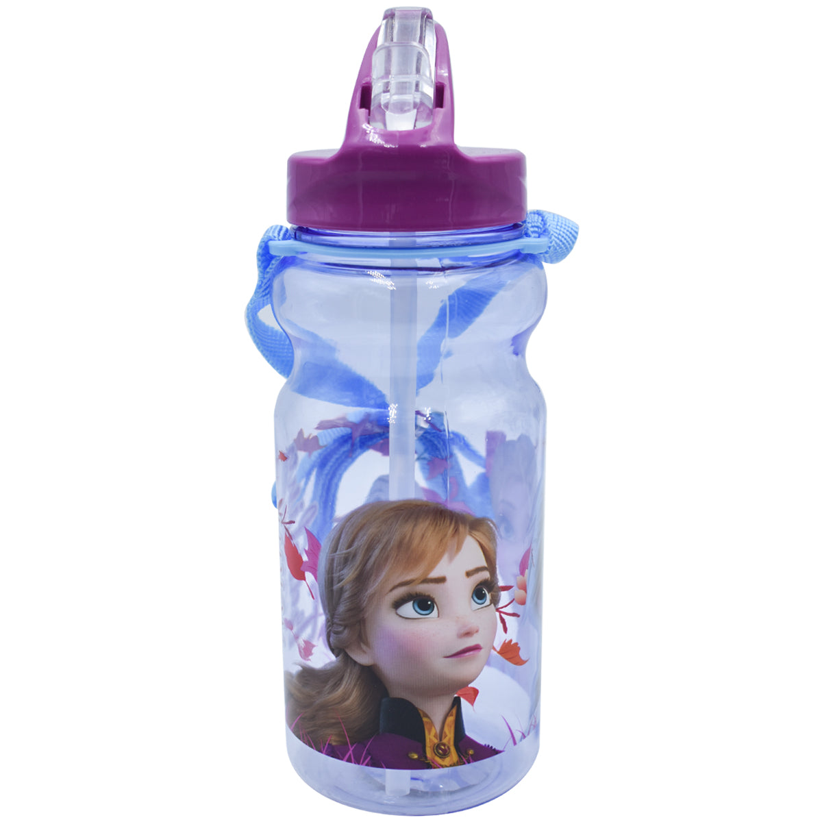 Botella De Agua C/ Popote Disney Frozen Anna Elsa Olaf 500ml