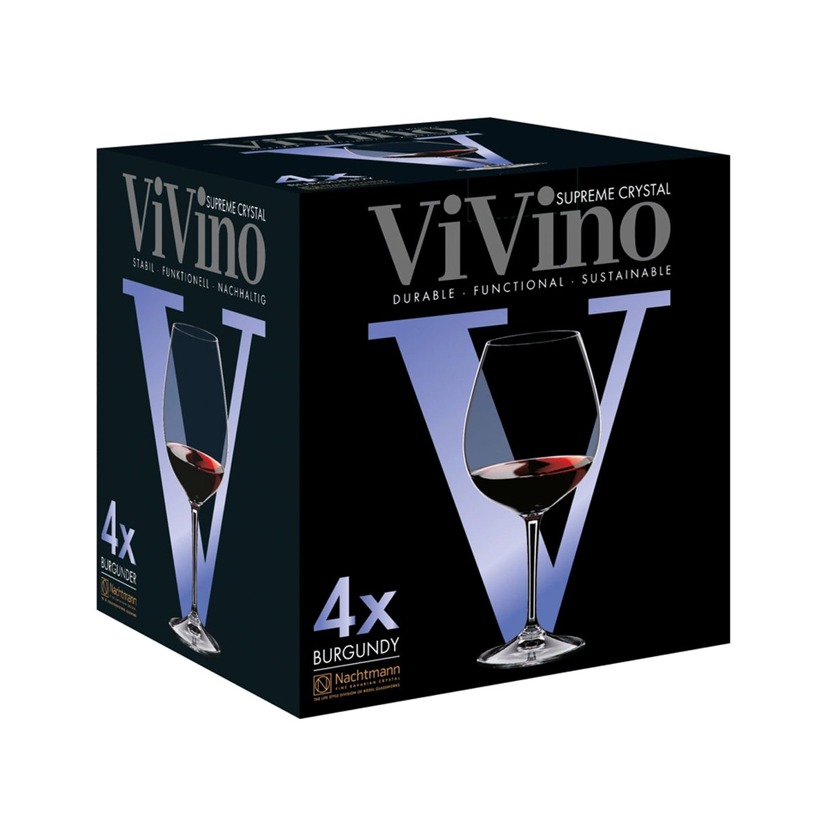 Copas Jumbo Vino Tinto Nachtmann Riedel Burgundy ViVino Cristal Fino 4pzas 700ml
