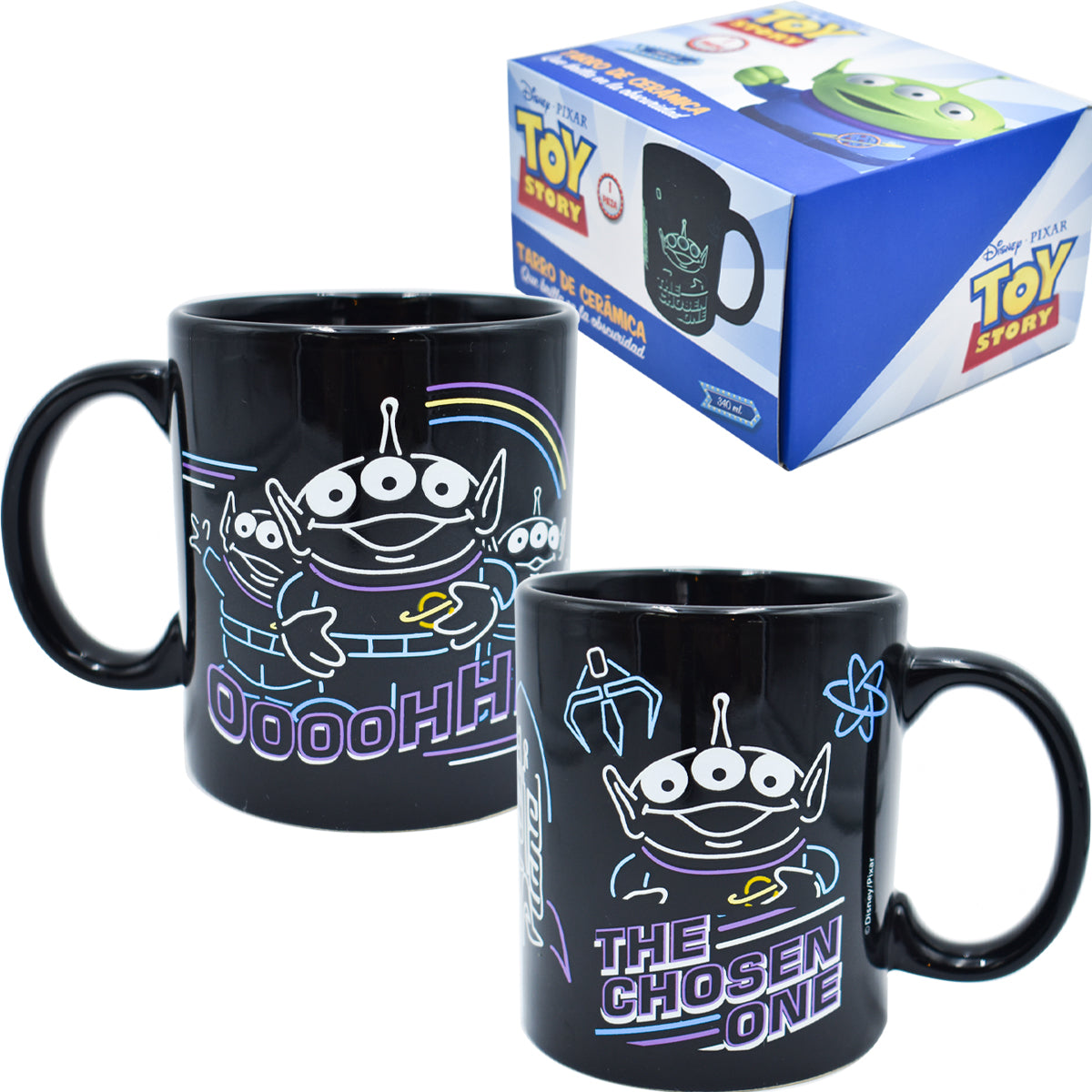 Taza Fun Kids Disney Glow in the Dark Pixar Cerámica 320ml