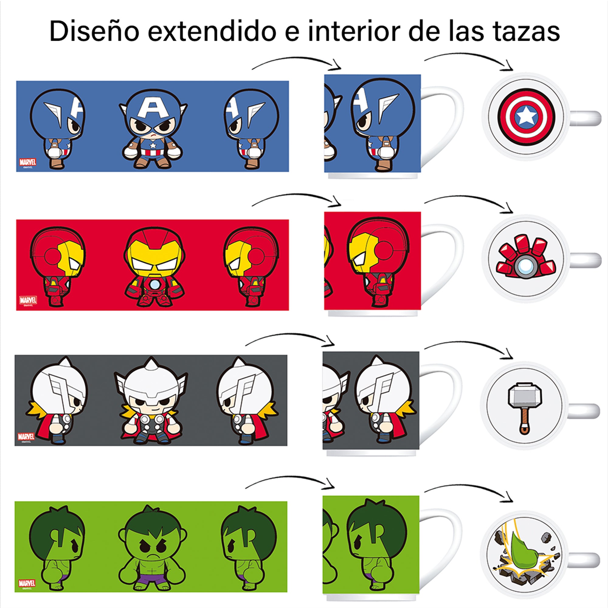 Taza Fun Kids Apilable Marvel Avengers Porcelana 330ml