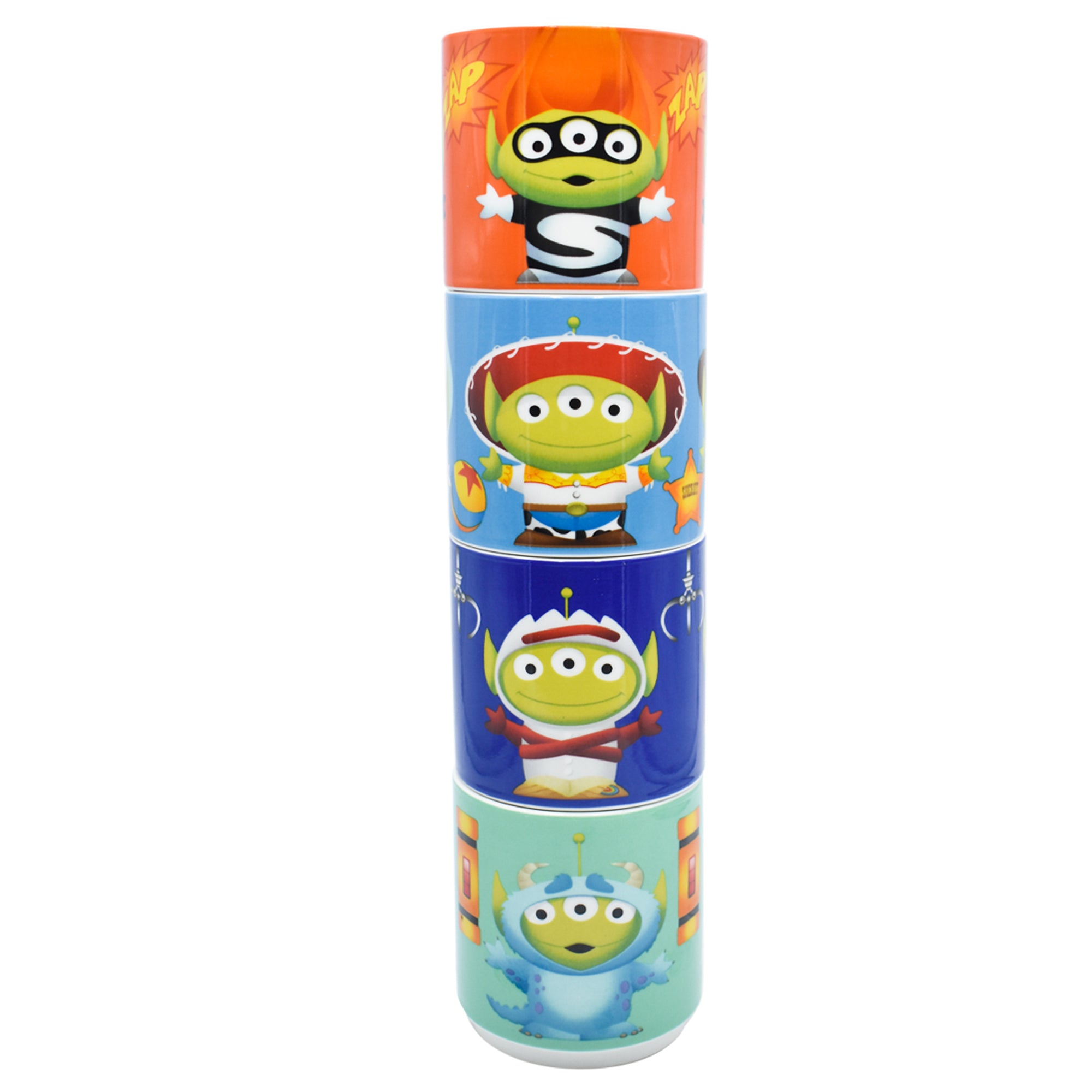 Tazas Apilables Fun Kids Disney Pixar Porcelana 330ml 4pz