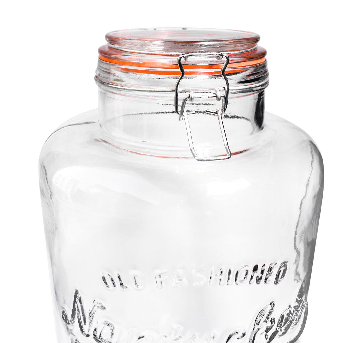 Dispensador de Bebidas Vintage de Vidrio con Tapa 8Lt Transparente