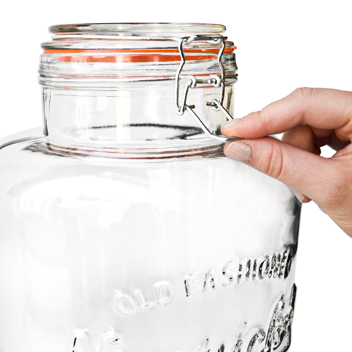 Dispensador de Bebidas Vintage de Vidrio con Tapa 8Lt Transparente