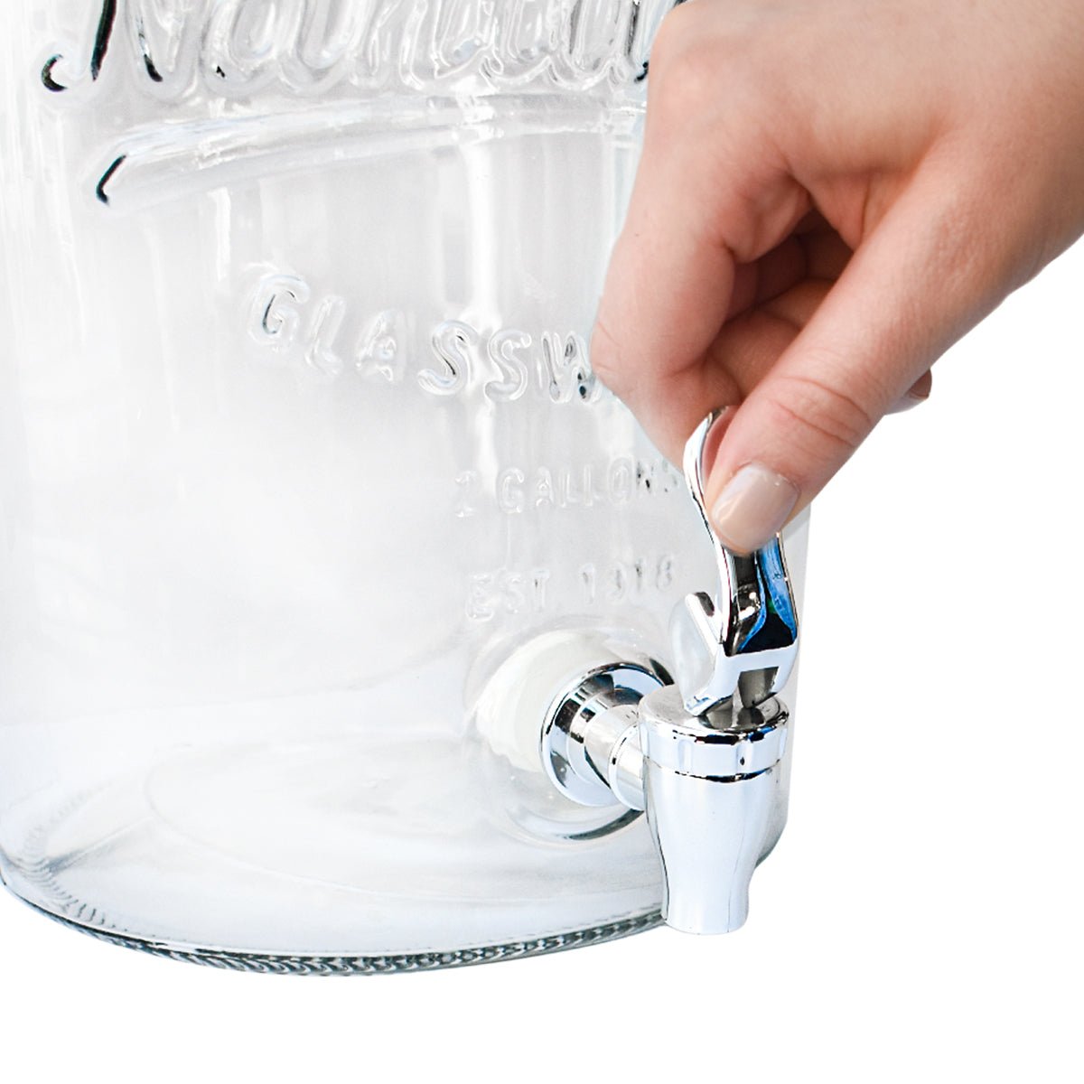 Dispensador de Bebidas Vintage de Vidrio con Tapa 8Lt Transparente