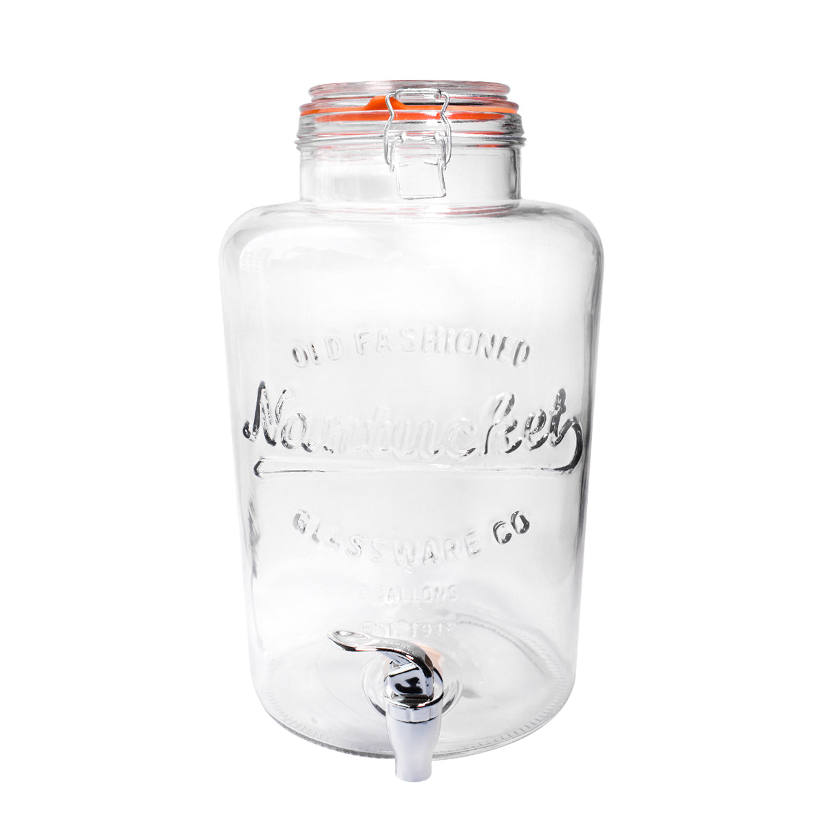 Dispensador de Bebidas Vintage de Vidrio con Tapa 8Lt Transparente