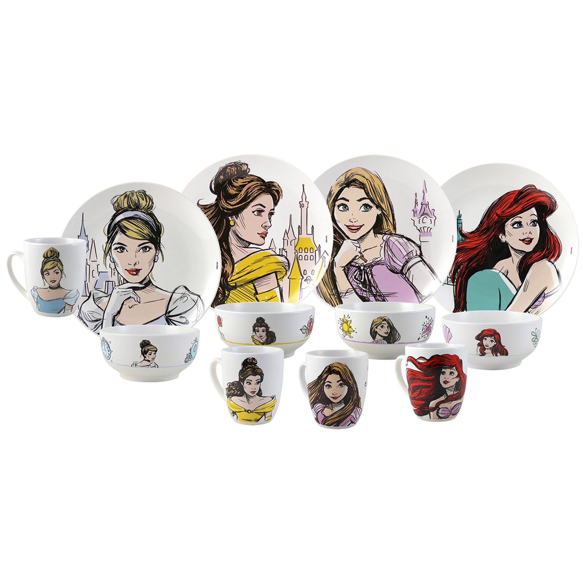 Vajilla Fun Kids Disney Princesas Porcelana 12pz