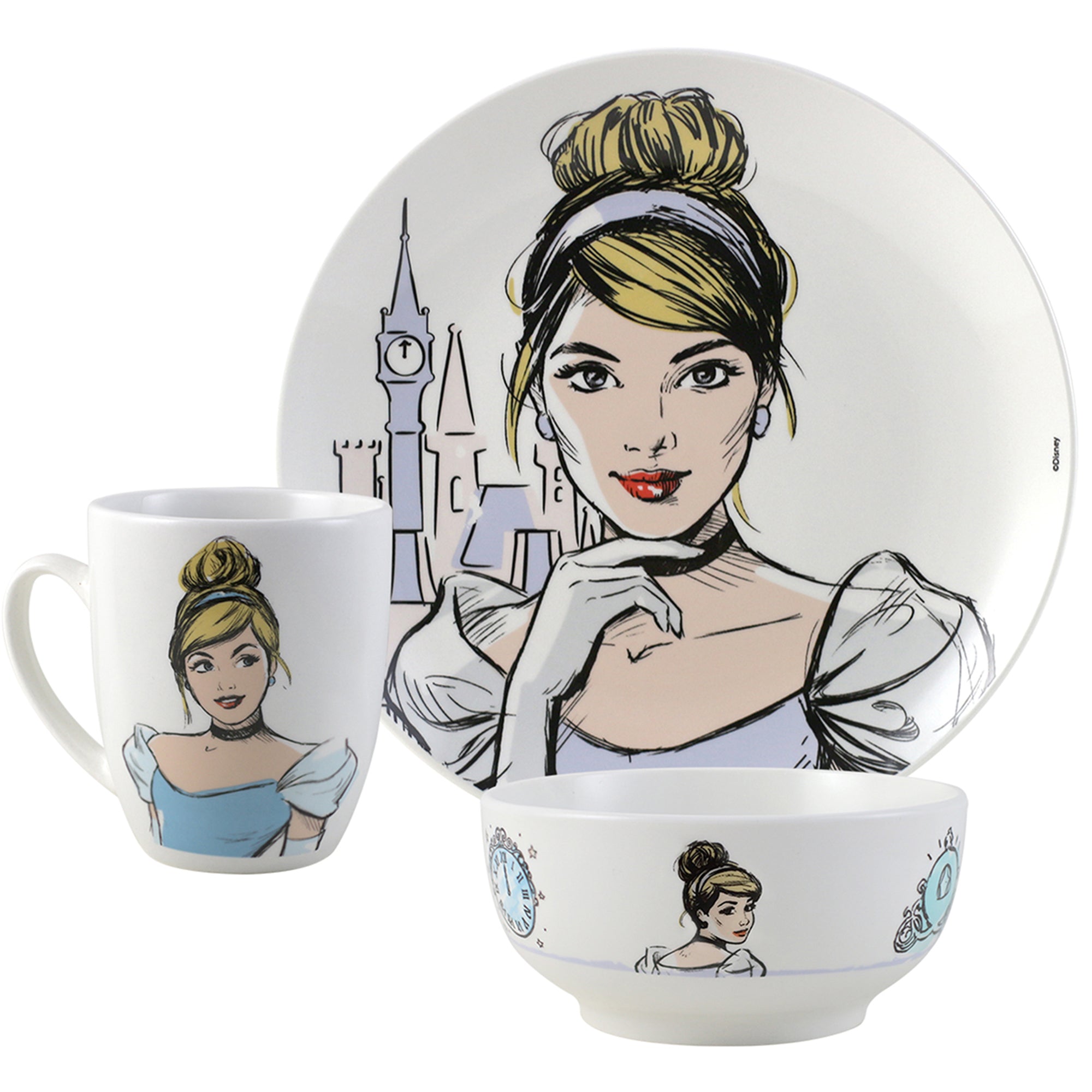 Vajilla Fun Kids Disney Princesas Porcelana 12pz