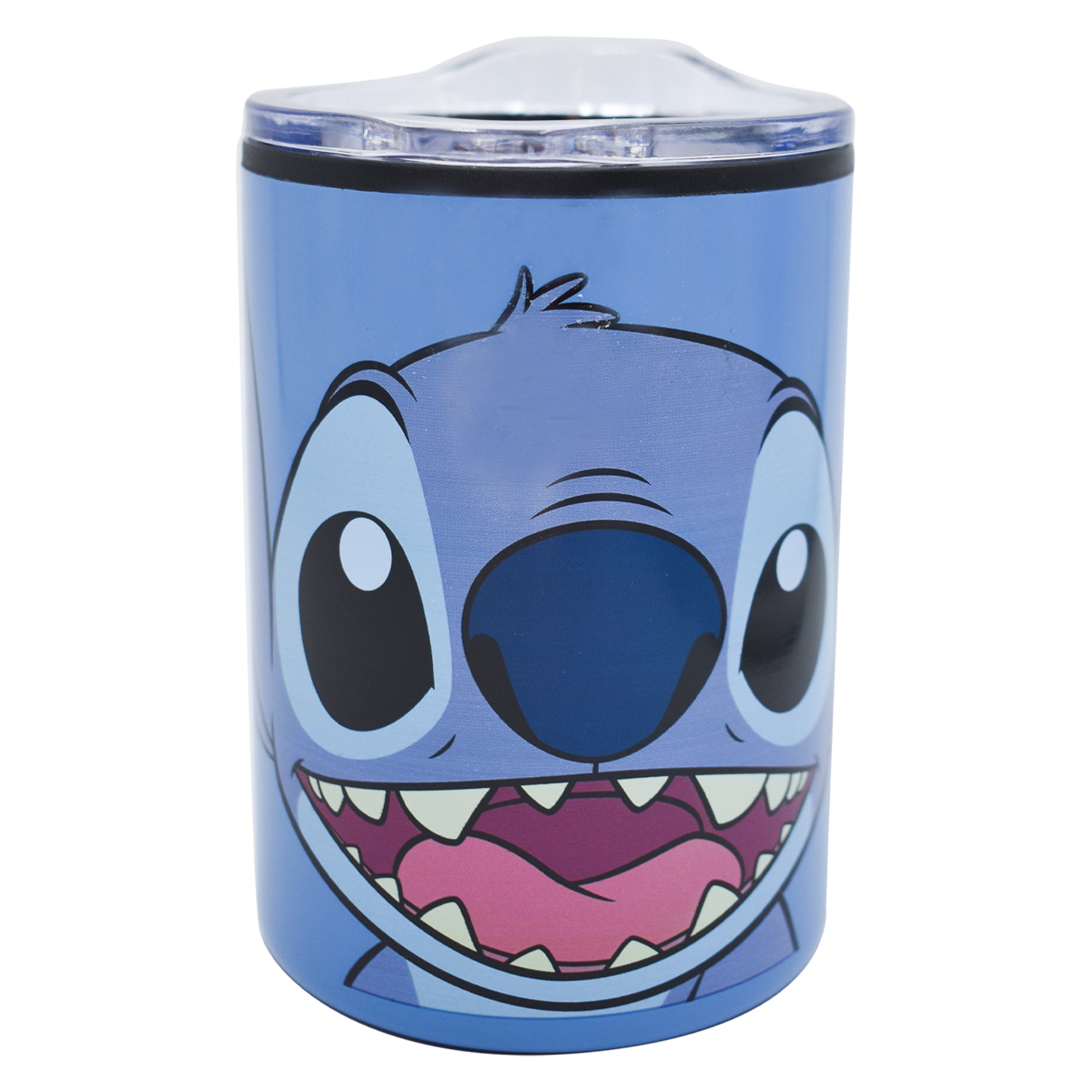 Termo Doble Pared Corto con Tapa Transparente Fun Kids Disney Stitch Acero Inox 350ml