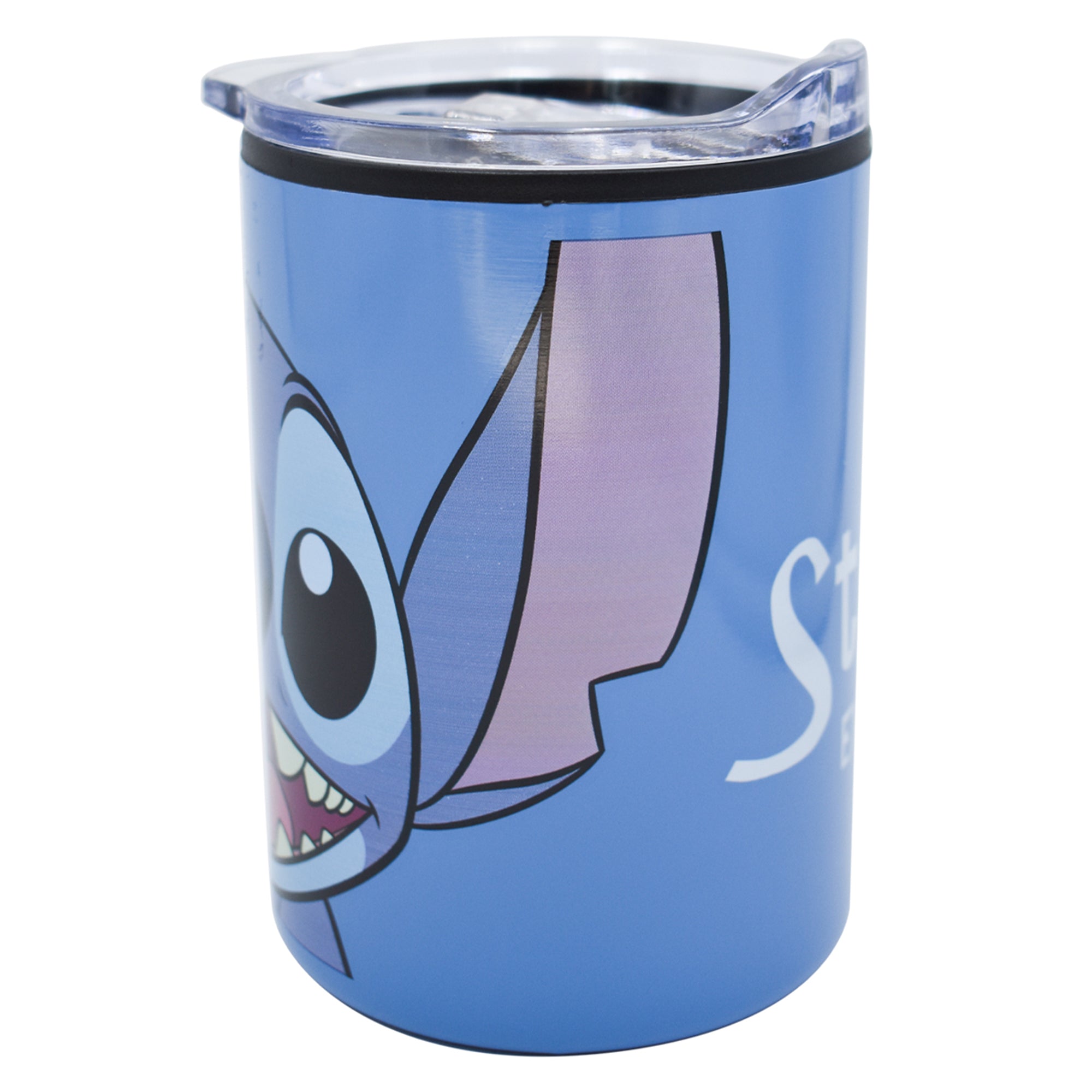 Termo Doble Pared Corto con Tapa Transparente Fun Kids Disney Stitch Acero Inox 350ml