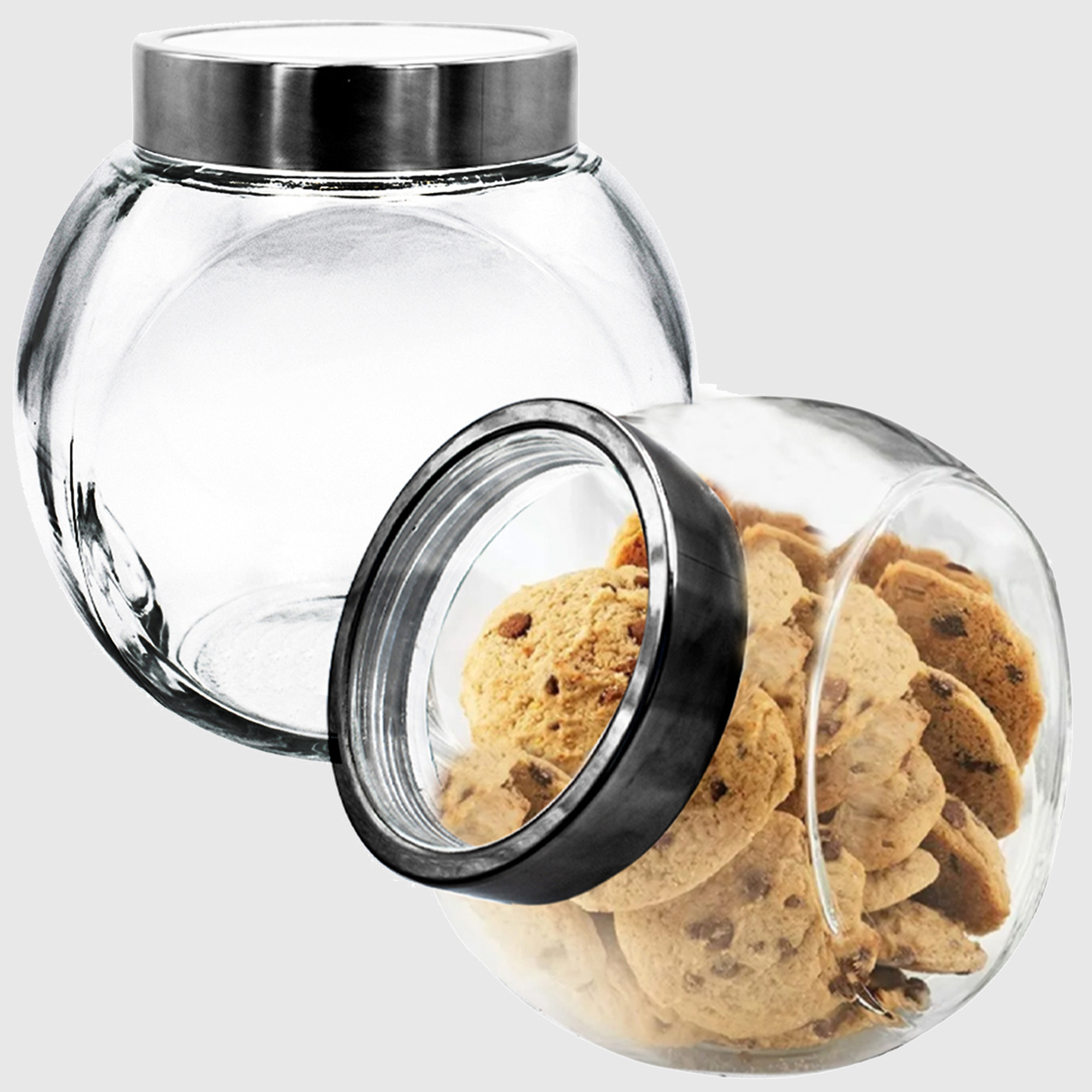 Juego de Frascos con Tapa para almacenamiento Top Choice Mason Jar Vidrio 6pz 2.2Lt